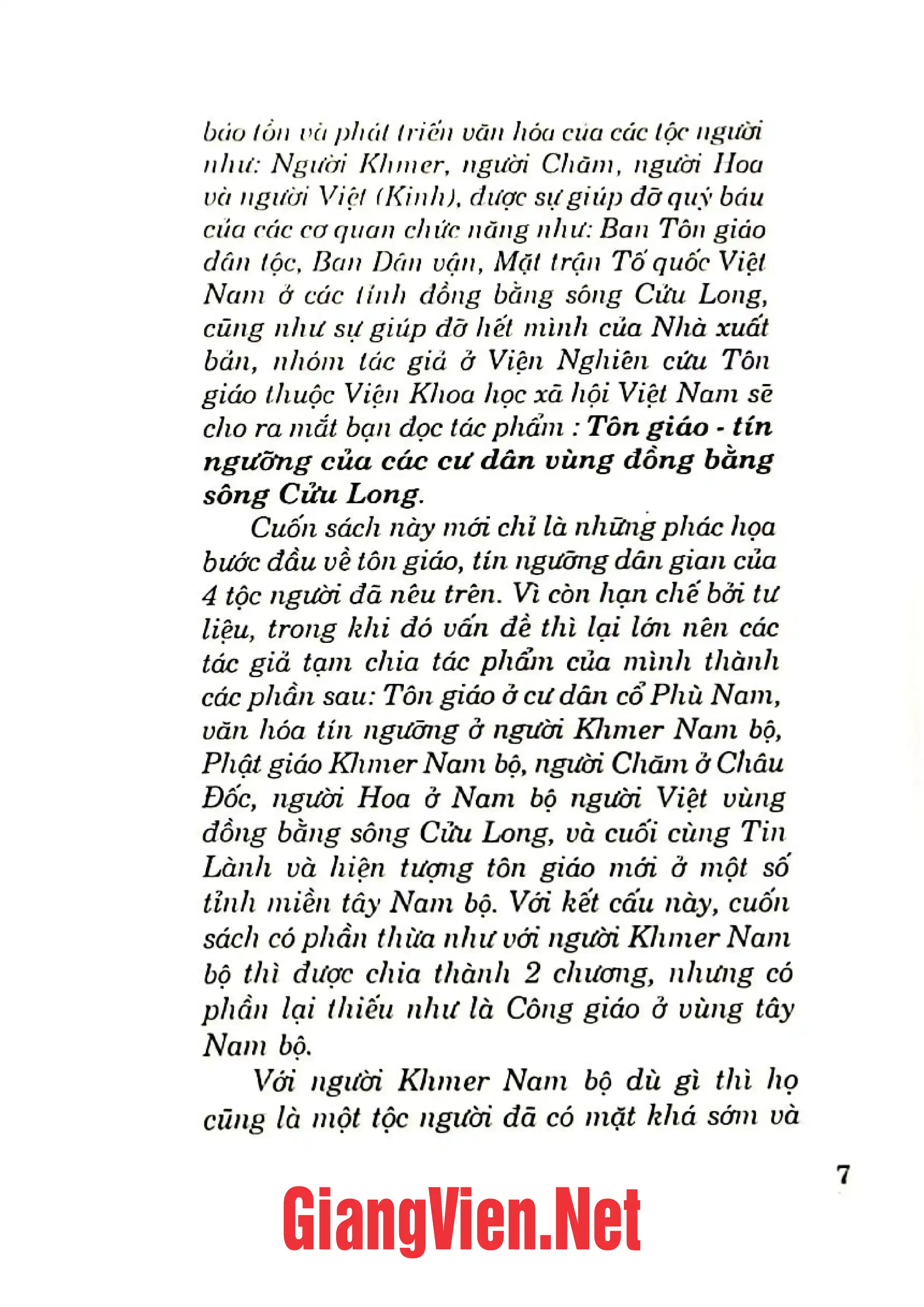 Mục lục chi tiết trang 3 sách Tôn giáo tín ngưỡng của các cư dân vùng đồng bằng sông Cửu Long