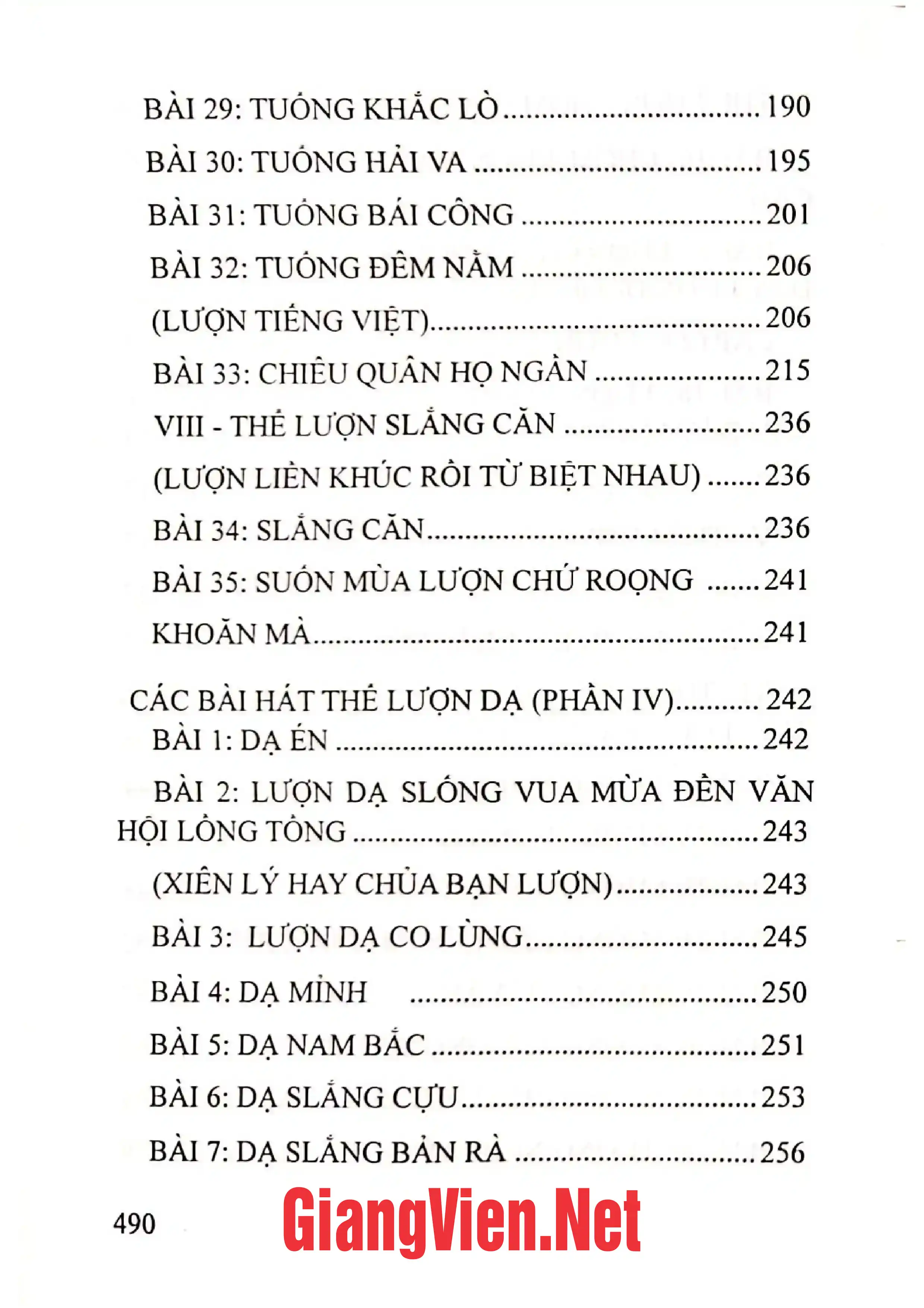 Mục lục chi tiết trang 3 sách Lượn thương - Lễ hội Lồng tồng Việt Bắc