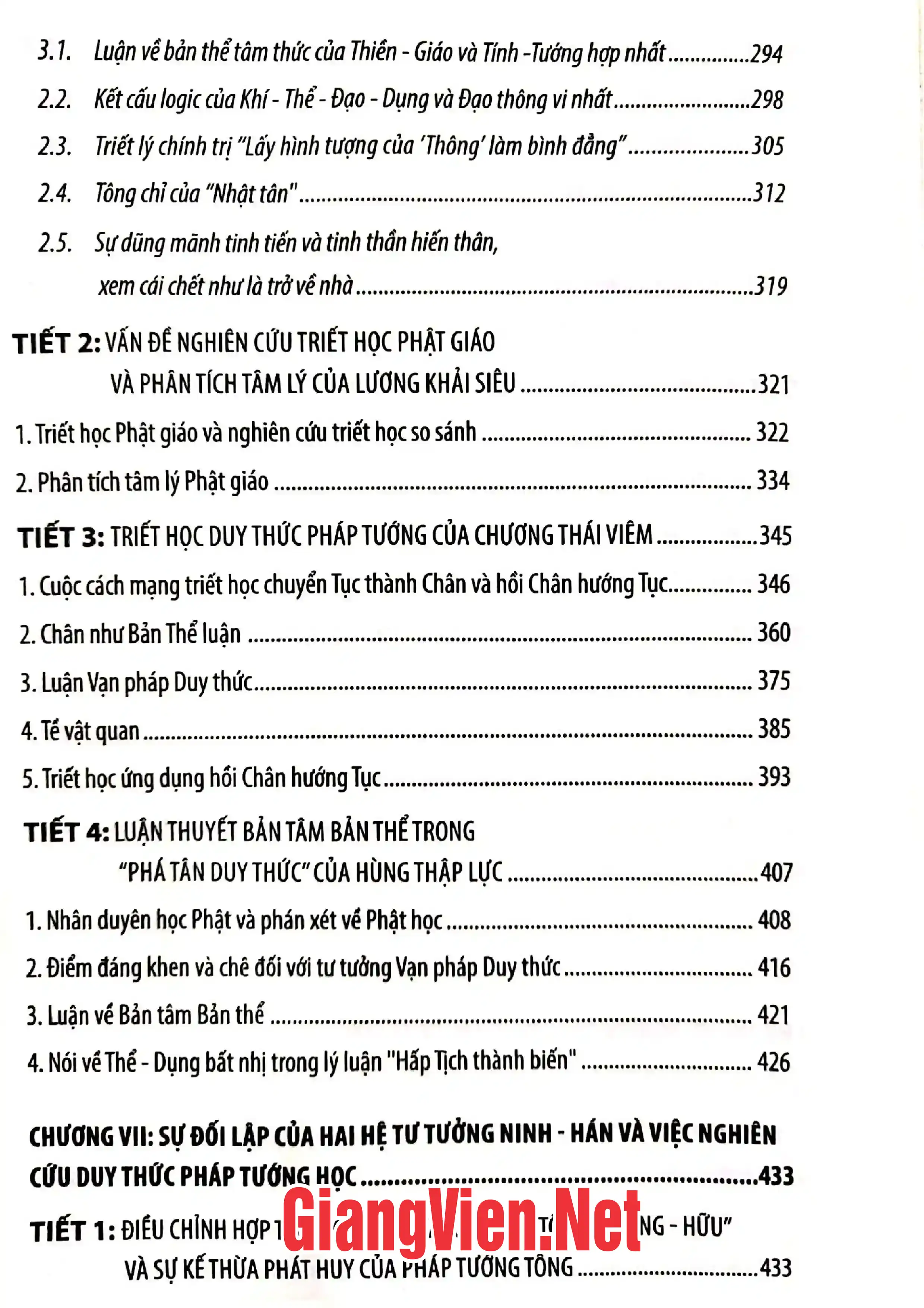 Mục lục chi tiết trang 2 sách Lịch sử Phật giáo Trung Hoa cận đại, tập 1