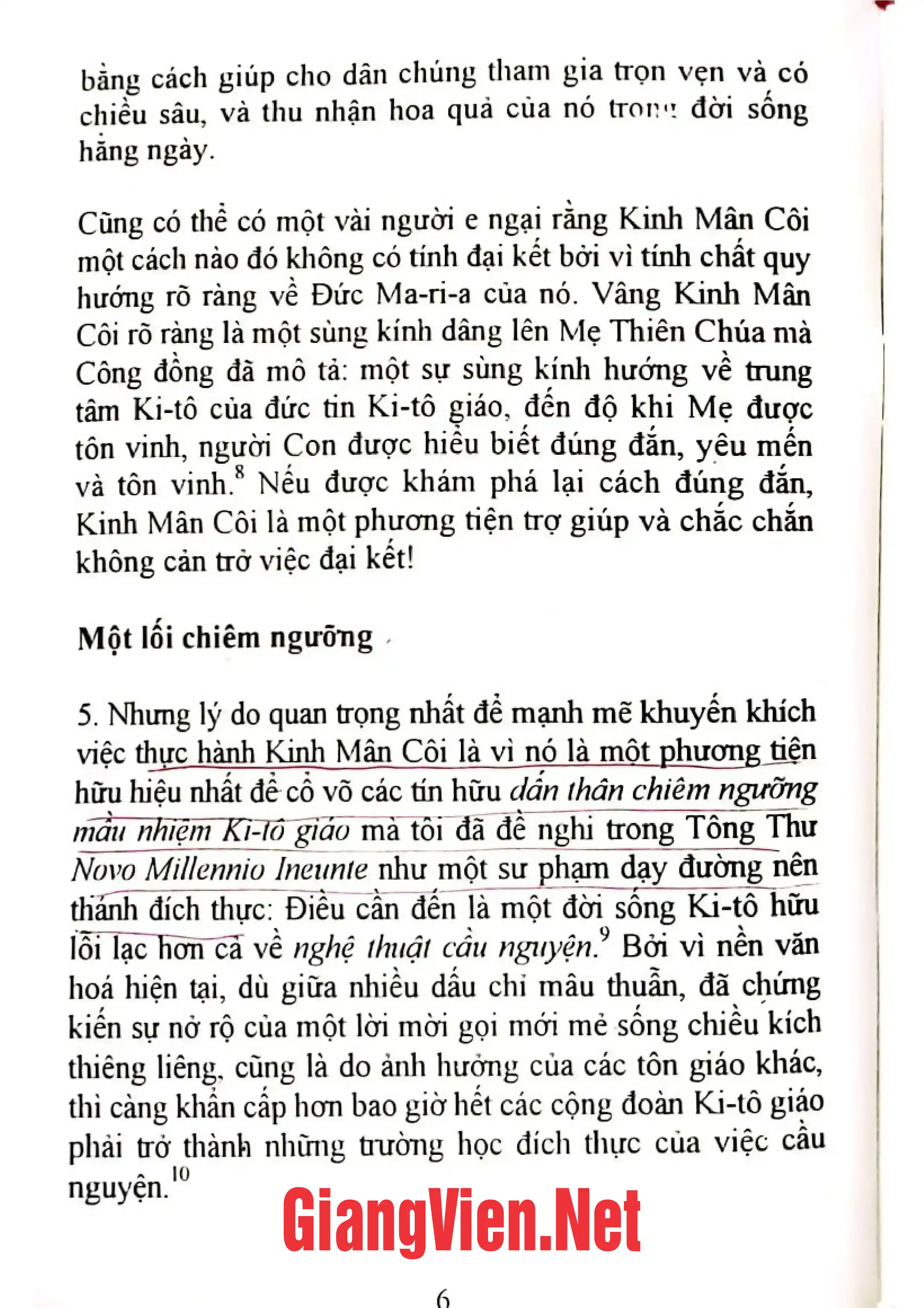 Nội dung mục lục và hình ảnh sách Tông thư Rosarium Virginis Mariae của đức thánh cha gởi các tín hữu - Trang 6