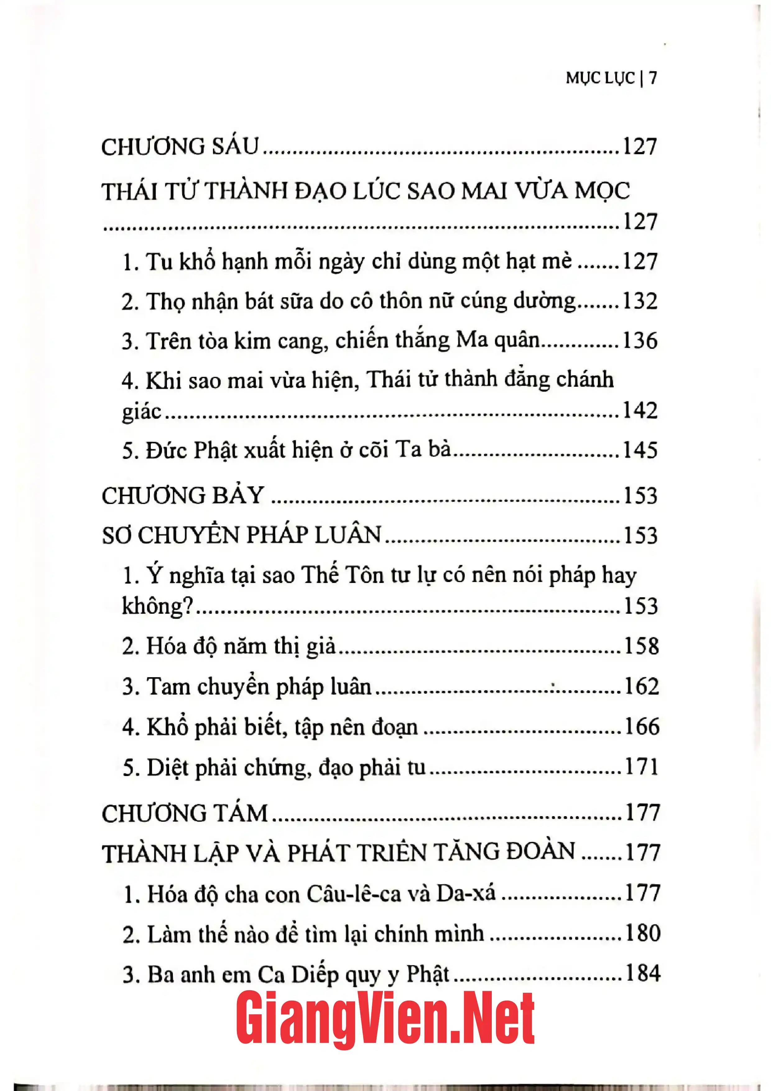 Mục lục chi tiết trang 2 sách Đức Phật Thích Ca trong Phật giáo nguyên thủy, Vu Lăng Ba