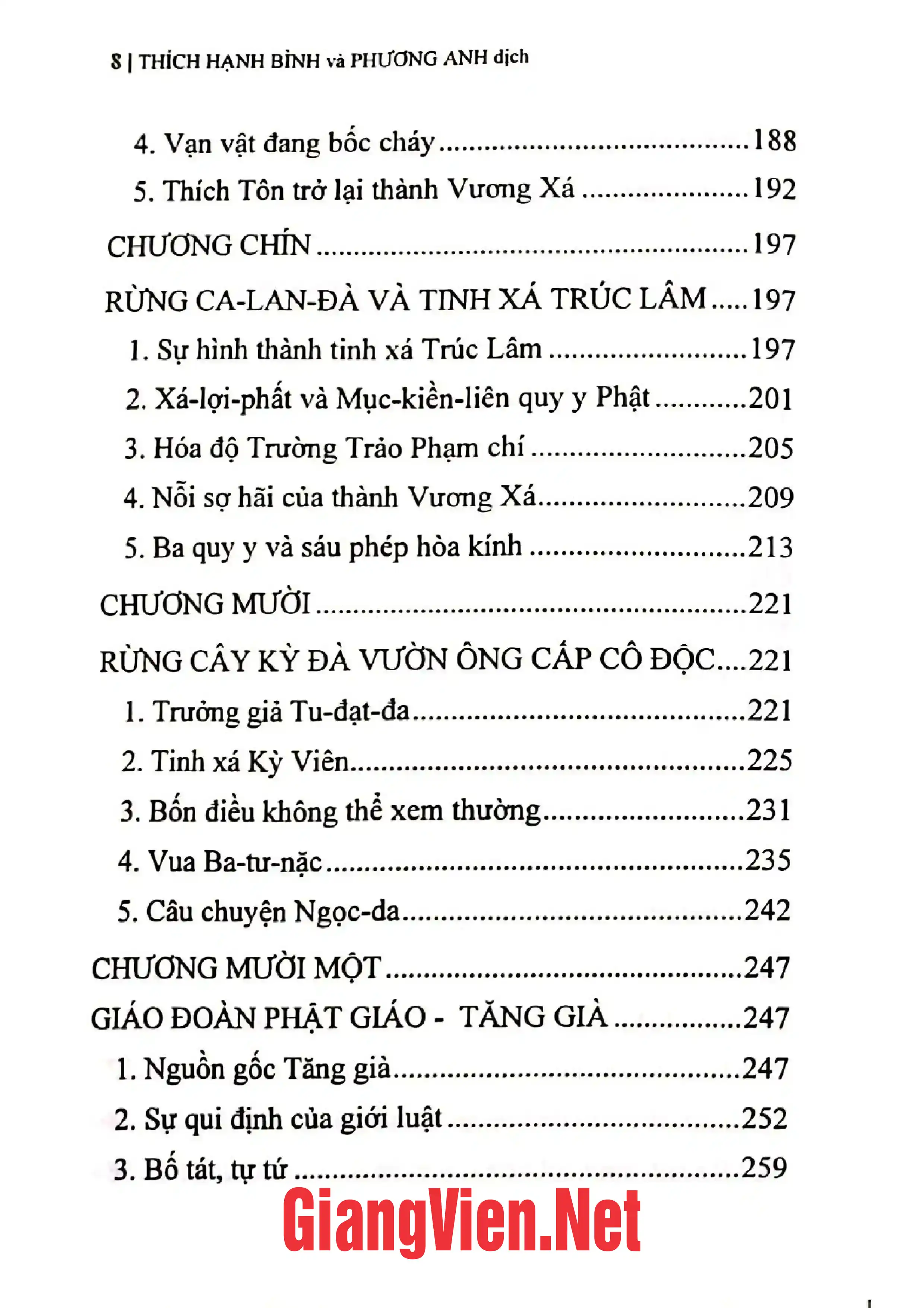 Mục lục chi tiết trang 3 sách Đức Phật Thích Ca trong Phật giáo nguyên thủy, Vu Lăng Ba