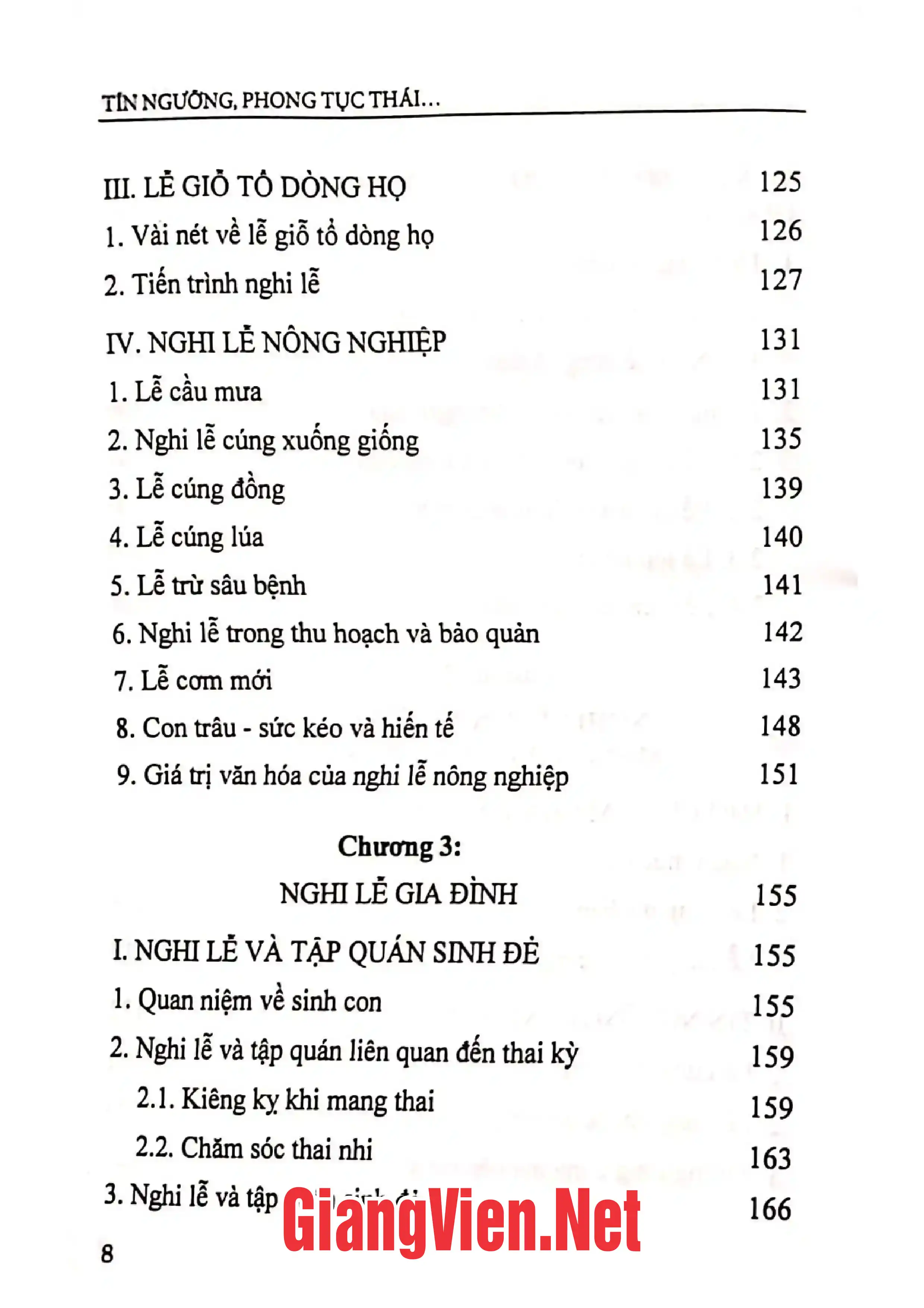 Mục lục chi tiết trang 3 sách Tín ngưỡng, phong tục Thái Thanh - Nghệ