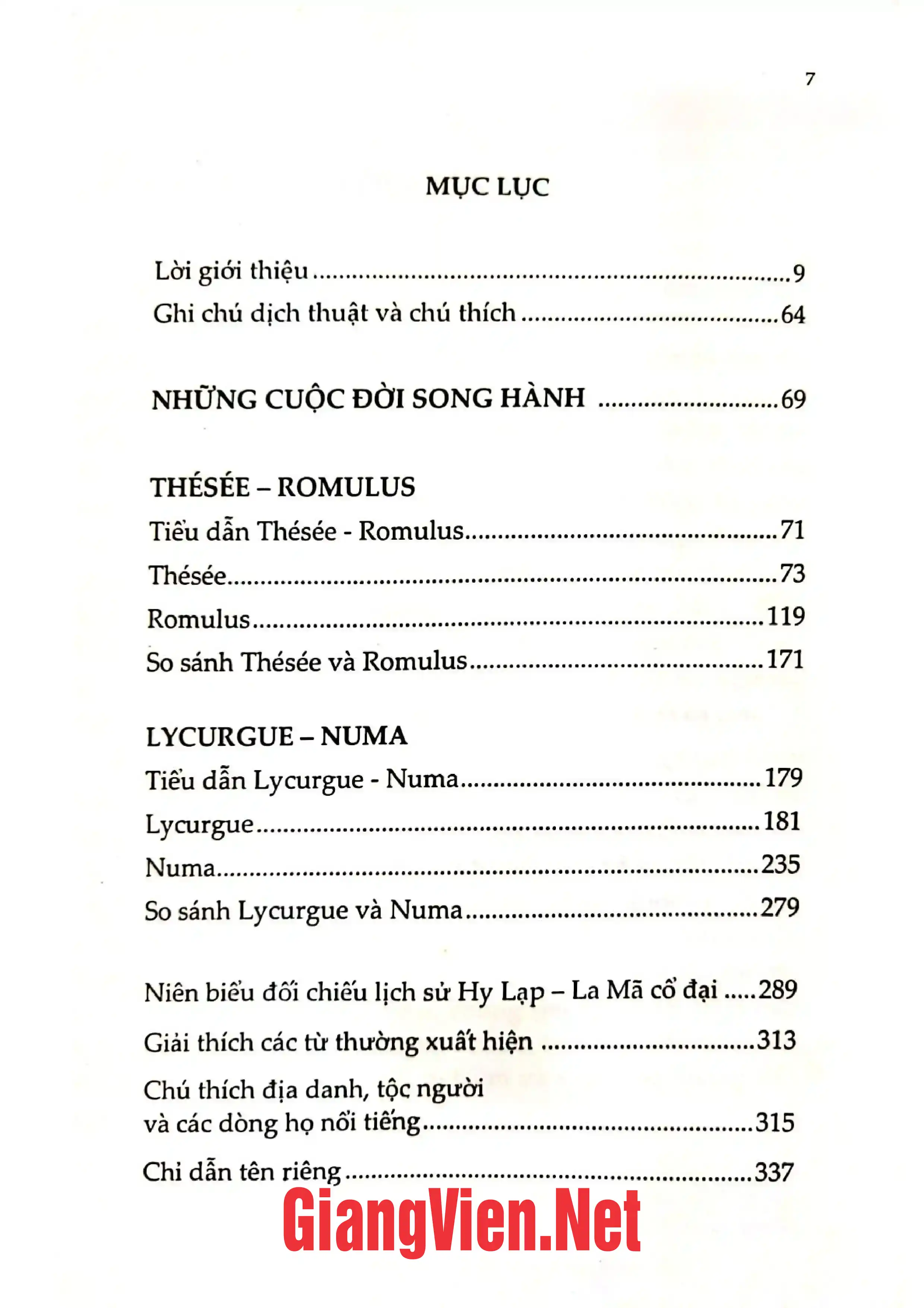 Trang bìa chính thức sách Những cuộc đời song hành. Đời các nhân vật kiệt xuất Hy Lạp - La Mã cổ, Tập I