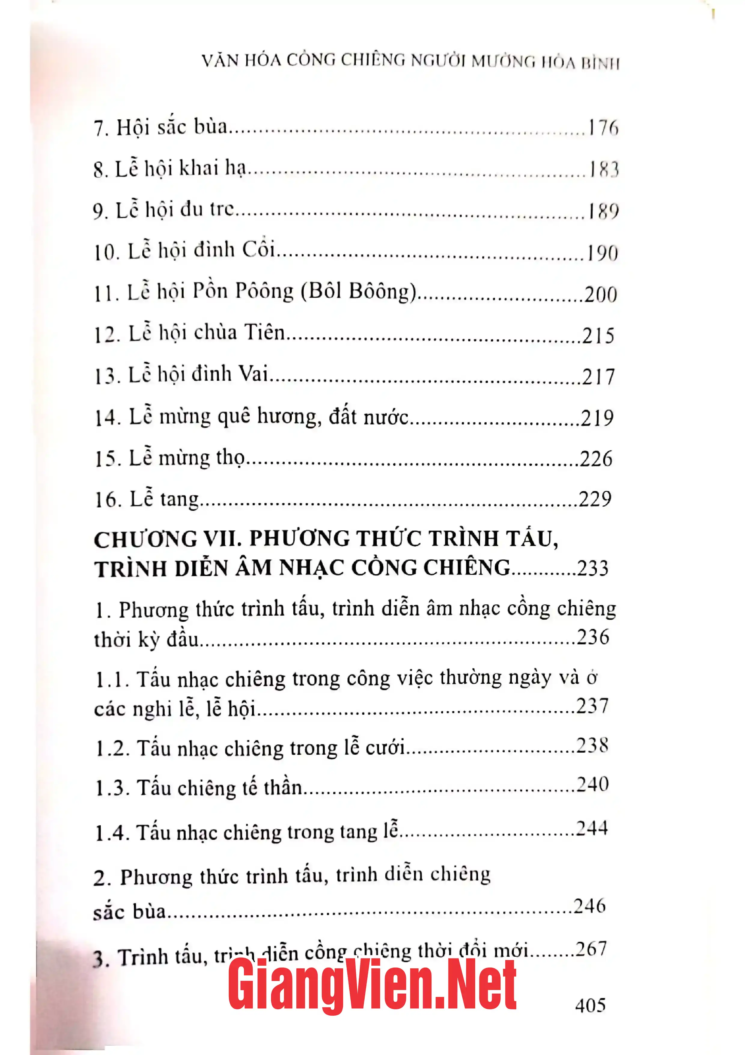 Nội dung trang phụ bản giới thiệu sách Văn hóa cồng chiêng người Mường Hòa Bình