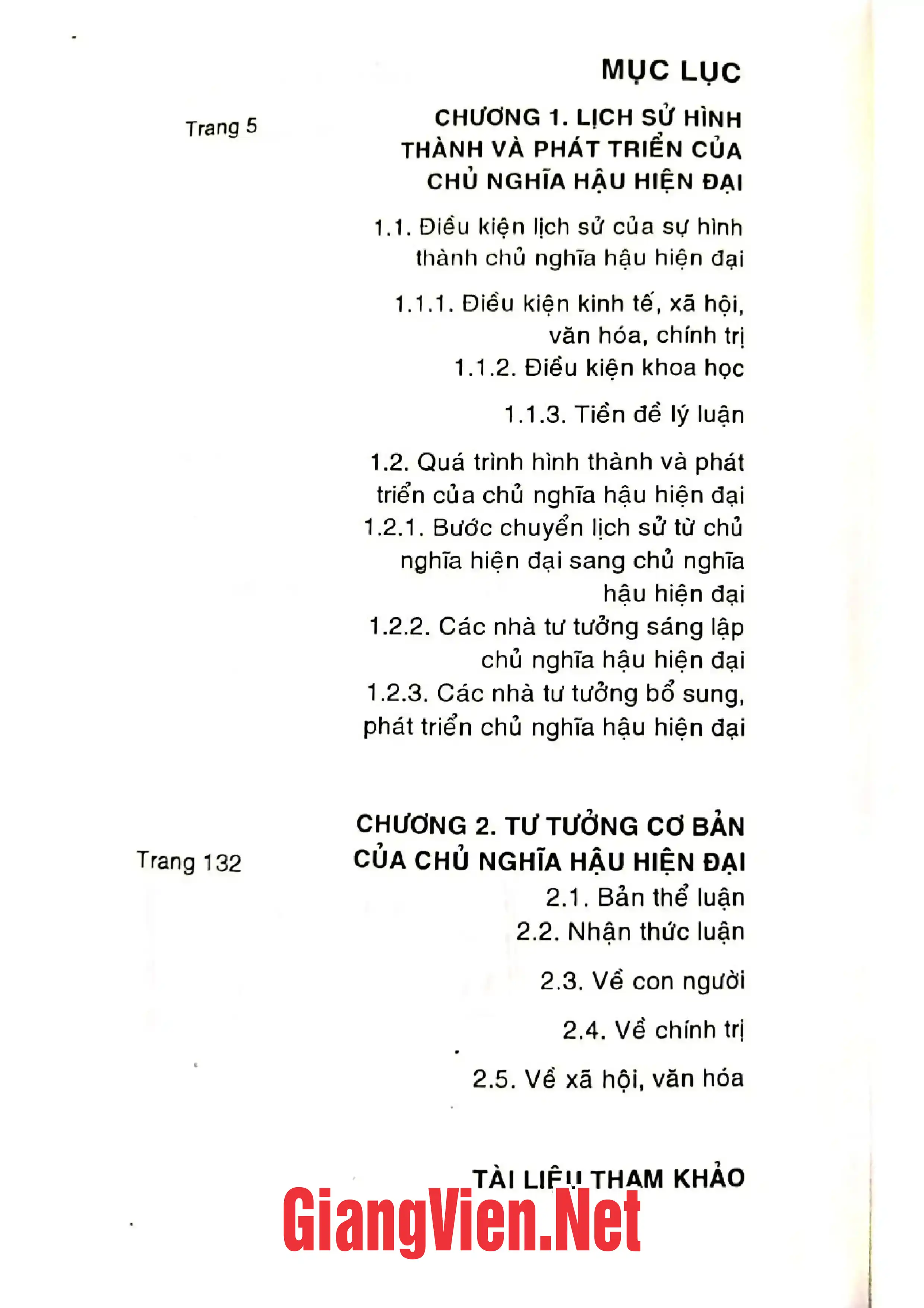 Trang bìa chính thức sách Chủ nghĩa hậu hiện đại
