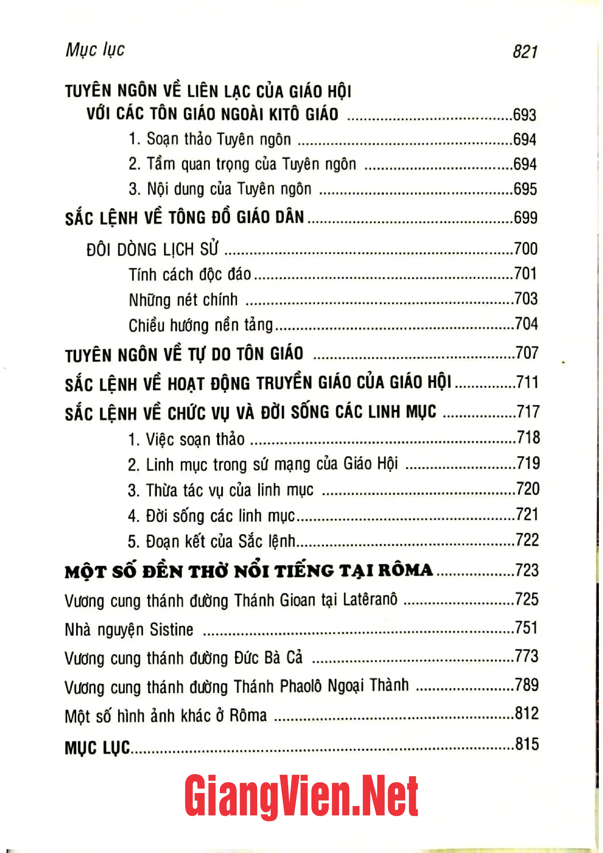 Nội dung mục lục và hình ảnh sách Học hỏi các văn kiện của công đồng Vaticanô II - Trang 6
