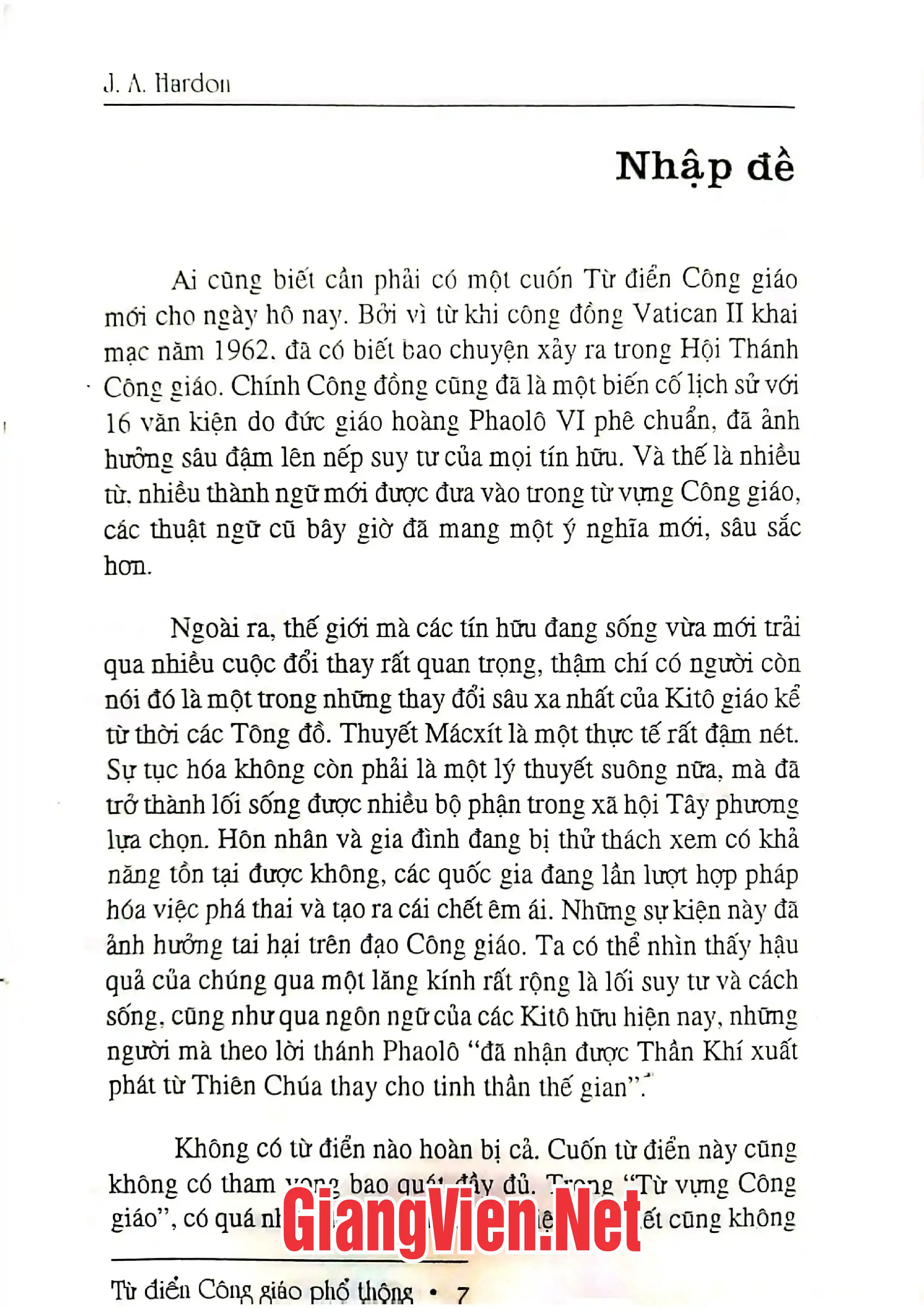 Mục lục chi tiết trang 1 sách Từ điển Công giáo phổ thông, Tập 1