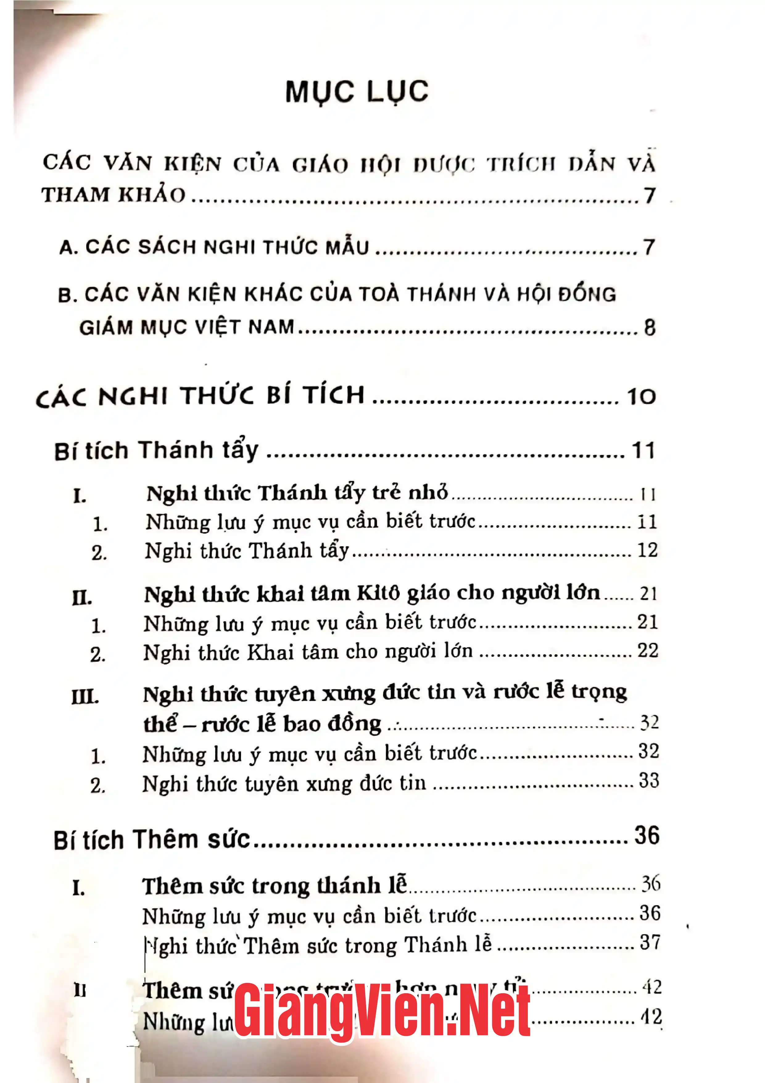 Trang bìa chính thức sách Cẩm nang các nghi thức bí tích và á bí tích