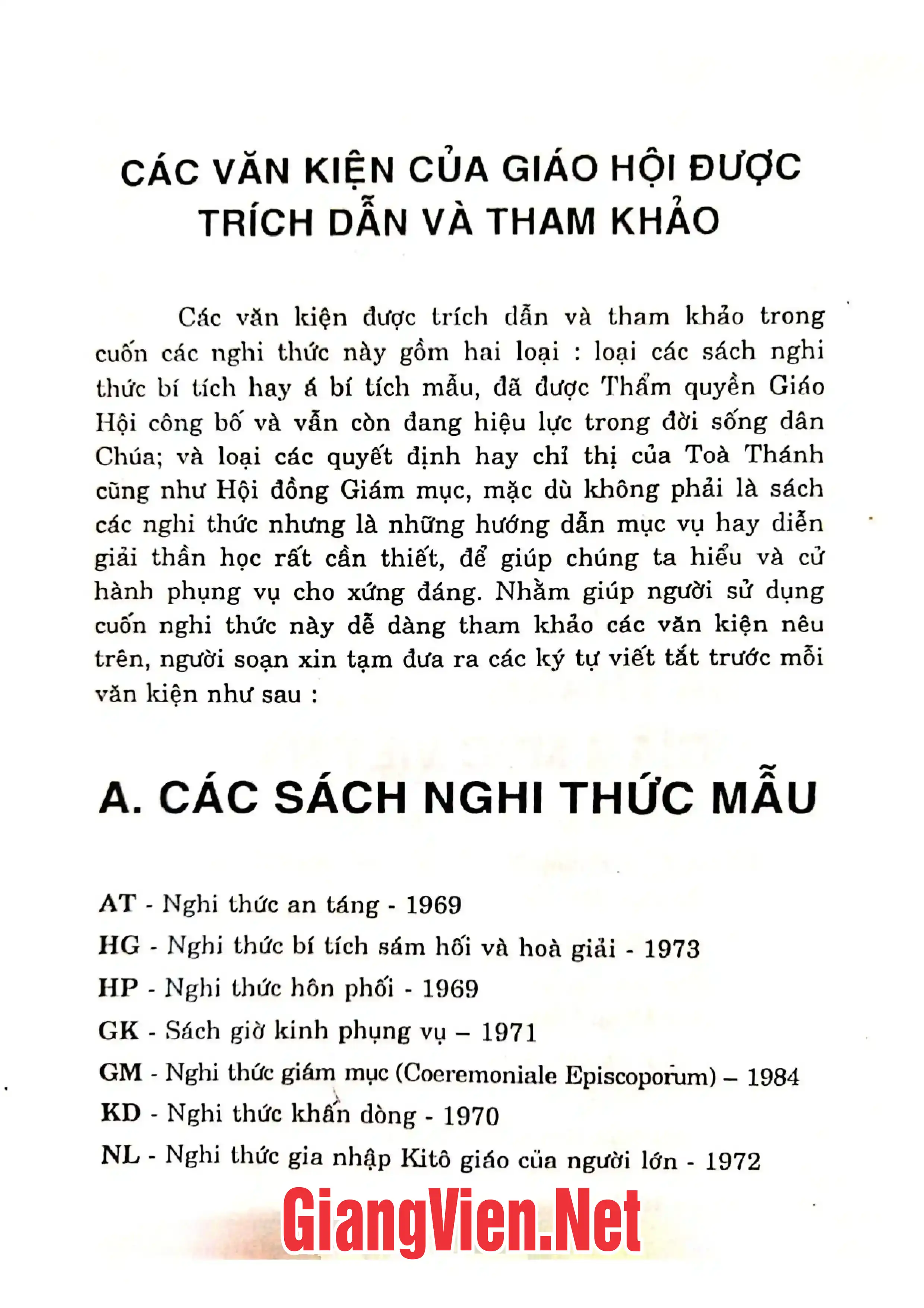 Nội dung mục lục và hình ảnh sách Cẩm nang các nghi thức bí tích và á bí tích - Trang 7