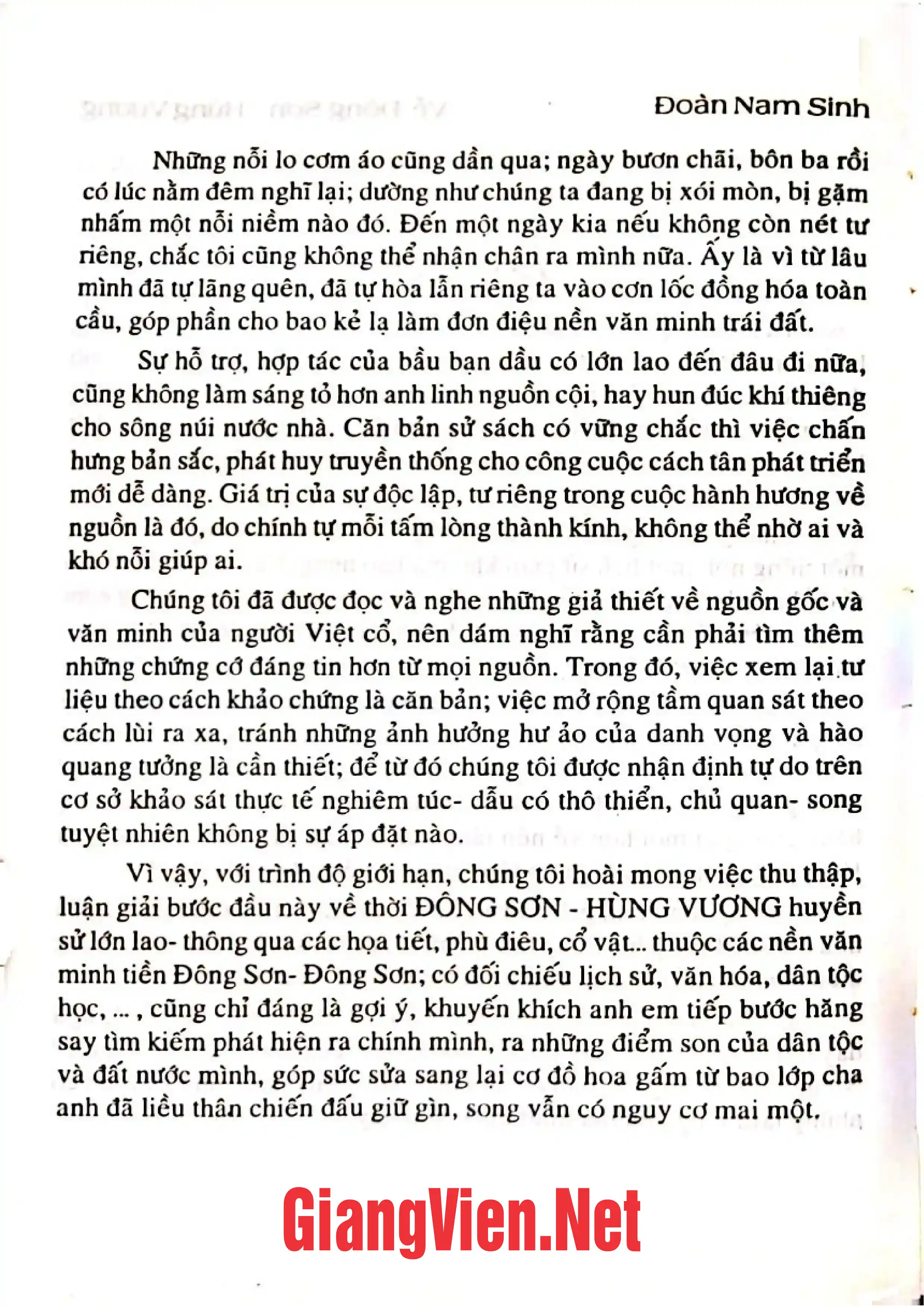 Nội dung trang phụ bản giới thiệu sách Về Đông Sơn- Hùng Vương