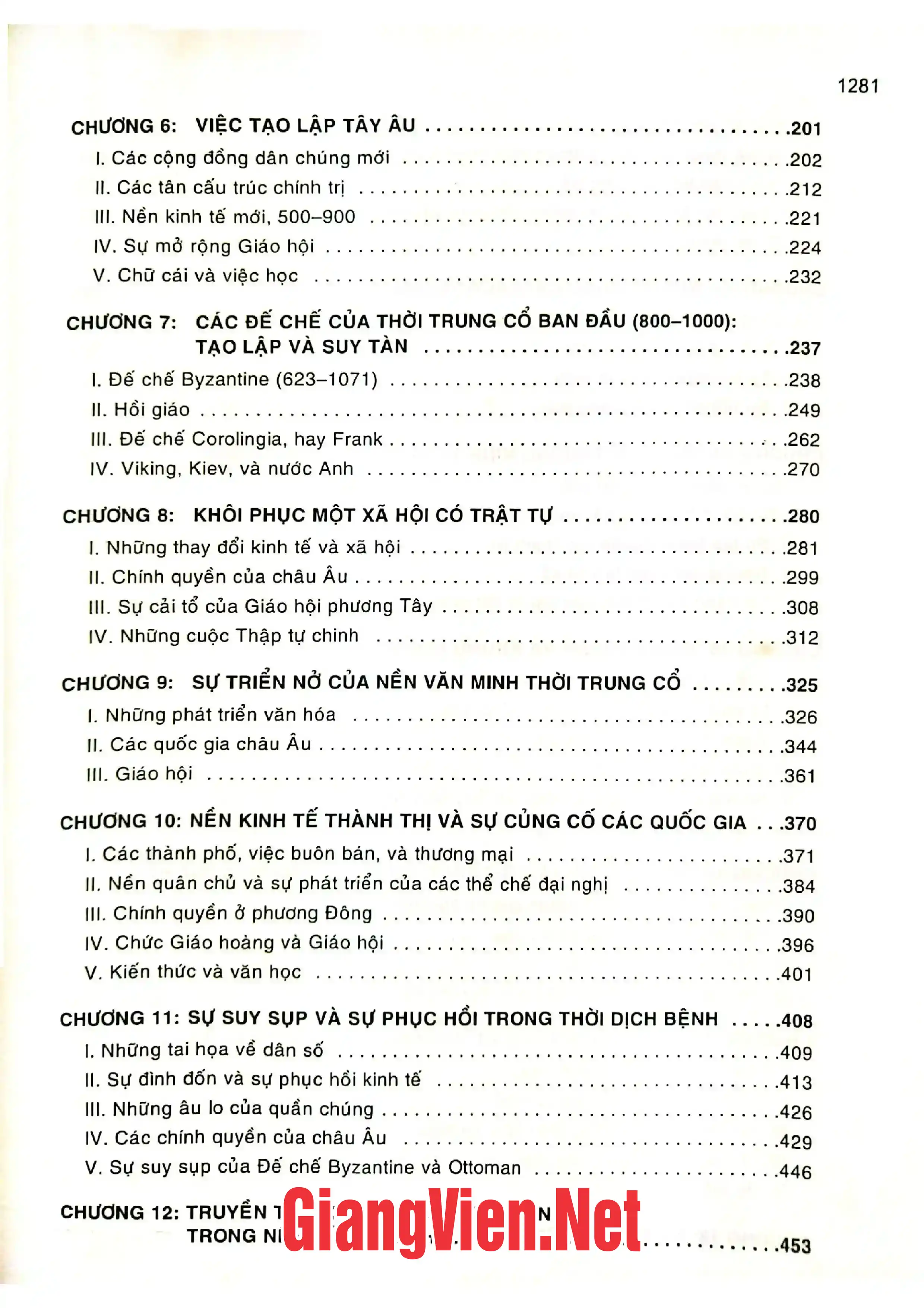 Mục lục chi tiết trang 1 sách Lịch sử văn minh phương Tây