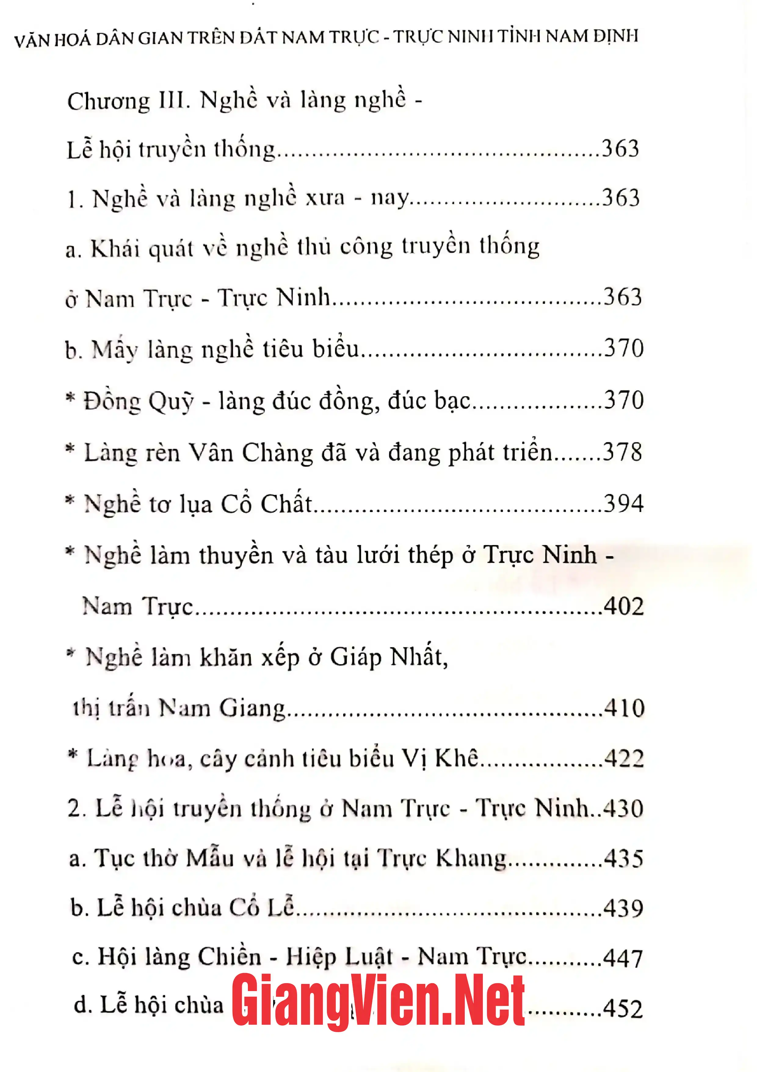 Nội dung trang phụ bản giới thiệu sách Văn hóa dân gian trên đất Nam Trực - Trực Ninh, tỉnh Nam Định