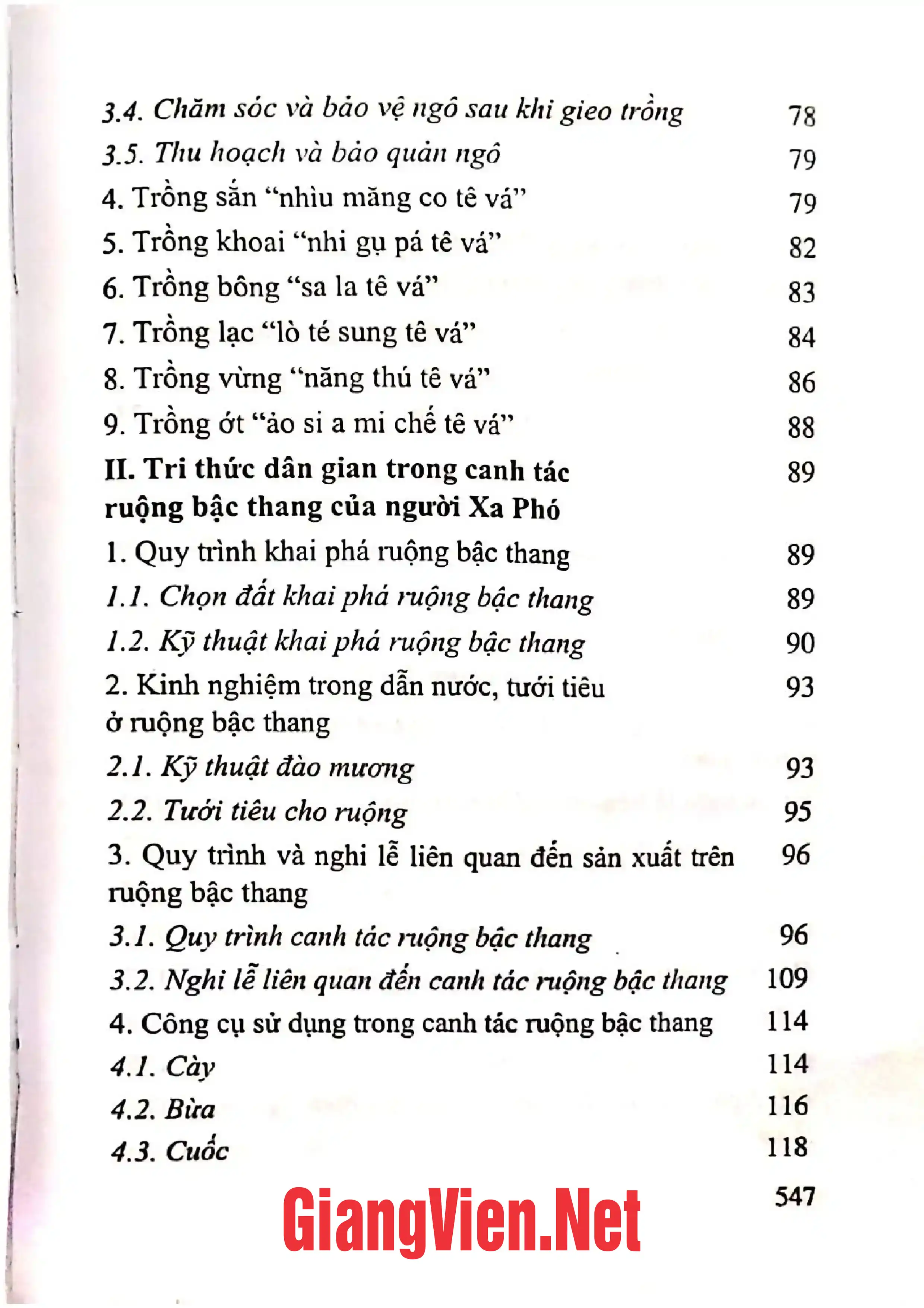 Mục lục chi tiết trang 2 sách Văn hóa dân gian người Xá Phó ở Lào Cai tập 1
