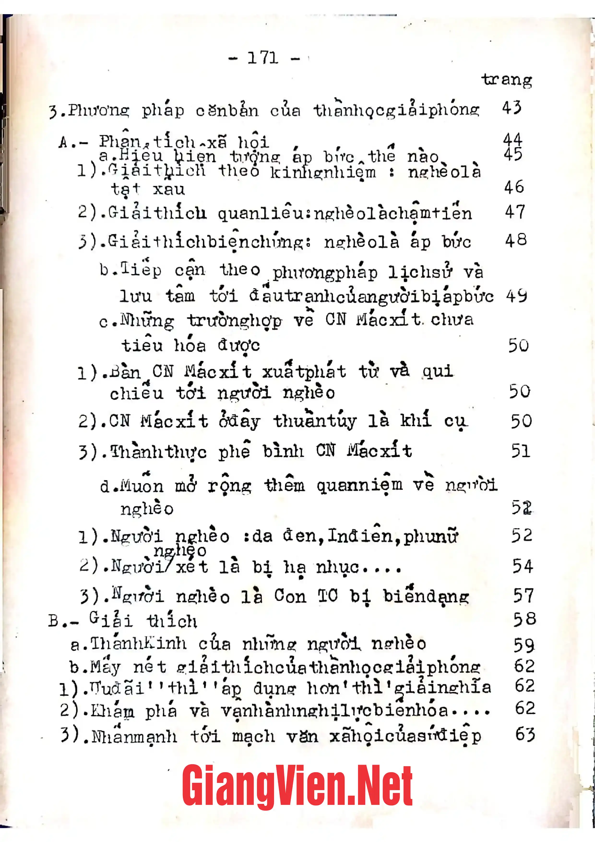 Mục lục chi tiết trang 1 sách Thần học giải phóng là gì