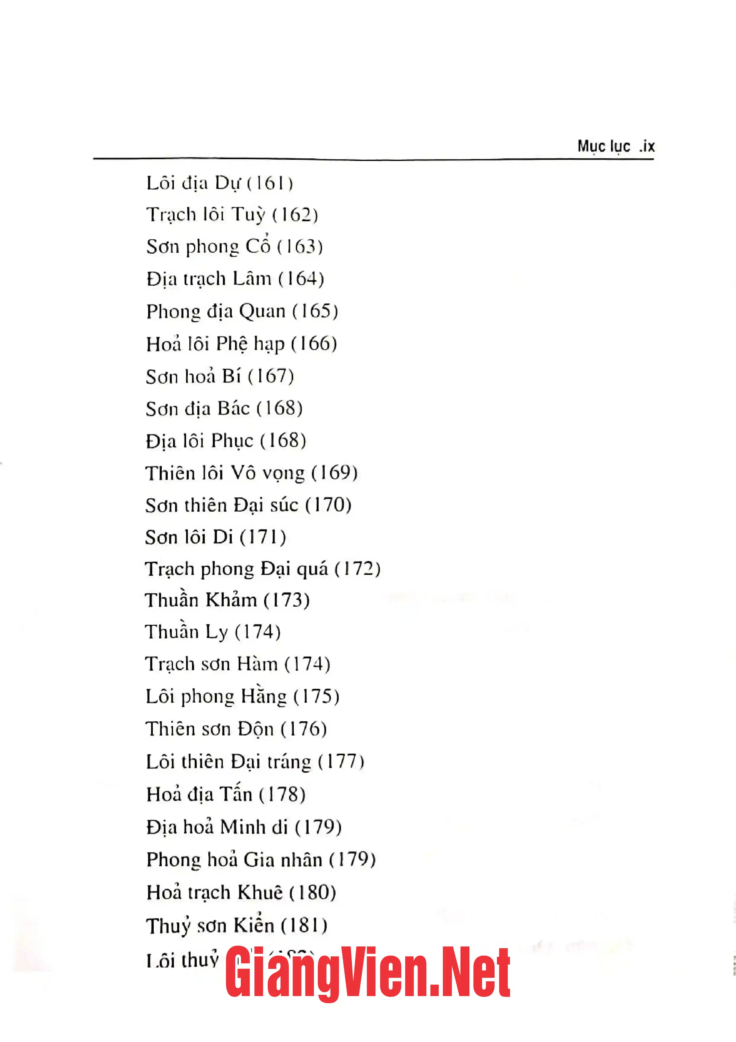 Nội dung trang phụ bản giới thiệu sách Dịch học ngũ linh