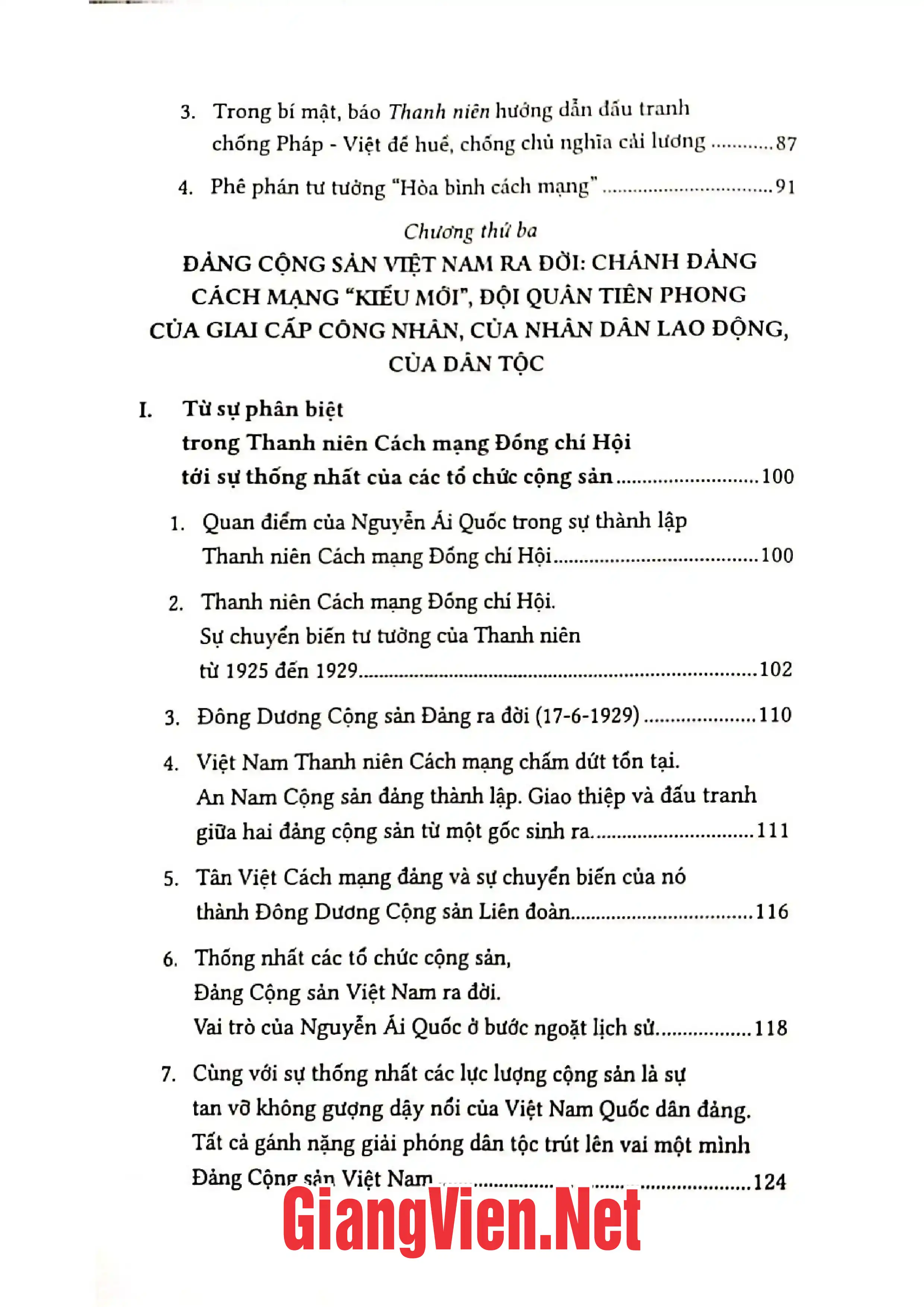 Mục lục chi tiết trang 2 sách Sự phát triển của tư tưởng Việt Nam từ thế kỷ 19 đến cách mạng tháng Tám, Tập 3