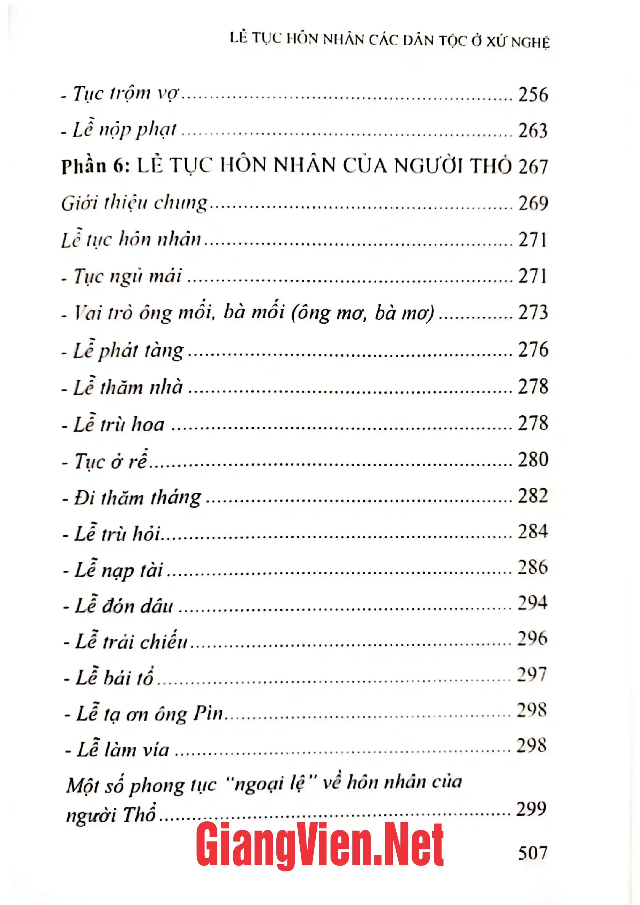 Nội dung trang phụ bản giới thiệu sách Lễ tục hôn nhân của các dân tộc xứ Nghệ