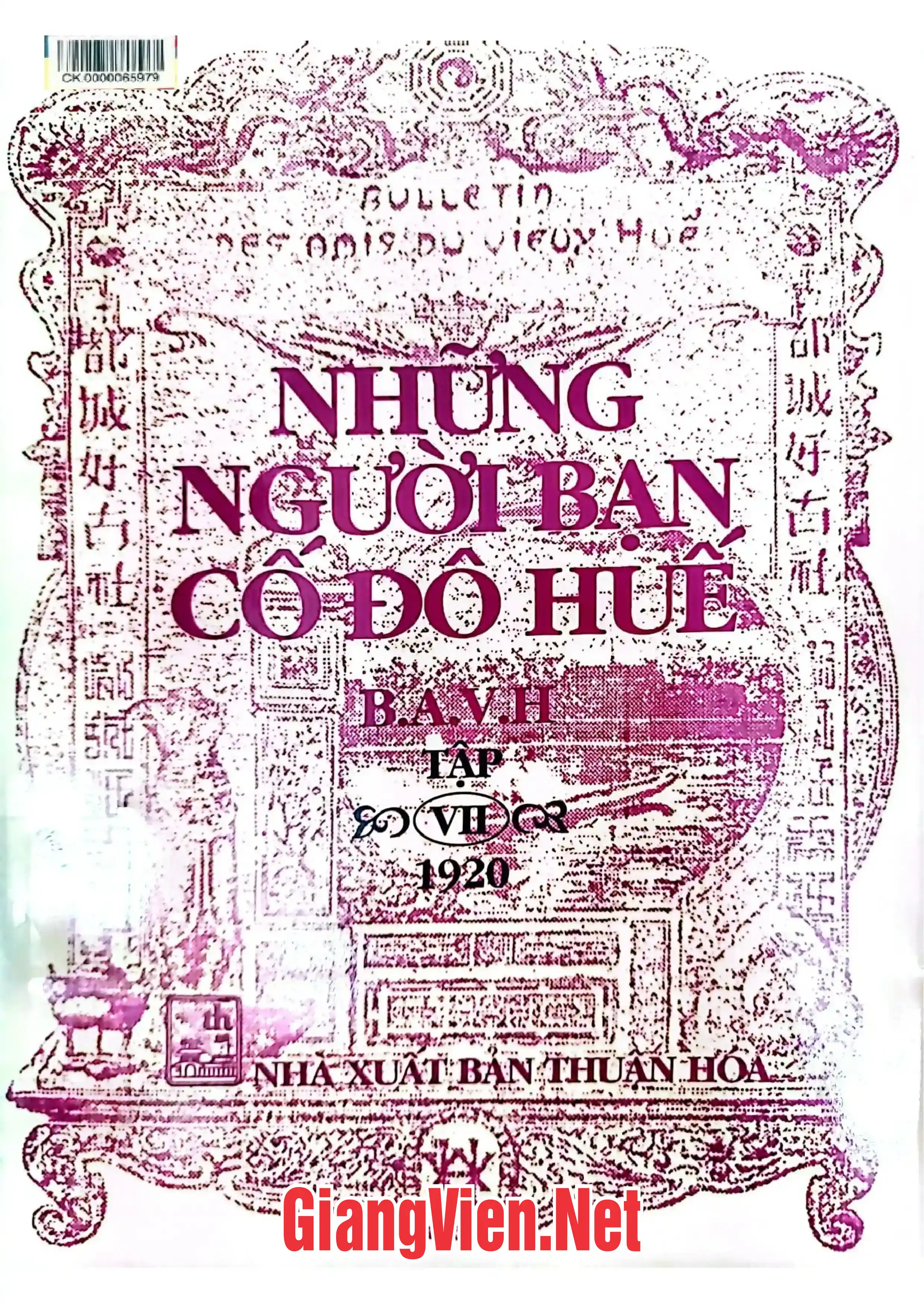 Ảnh bìa của Những người bạn cố đô Huế, Tập 7: 1920