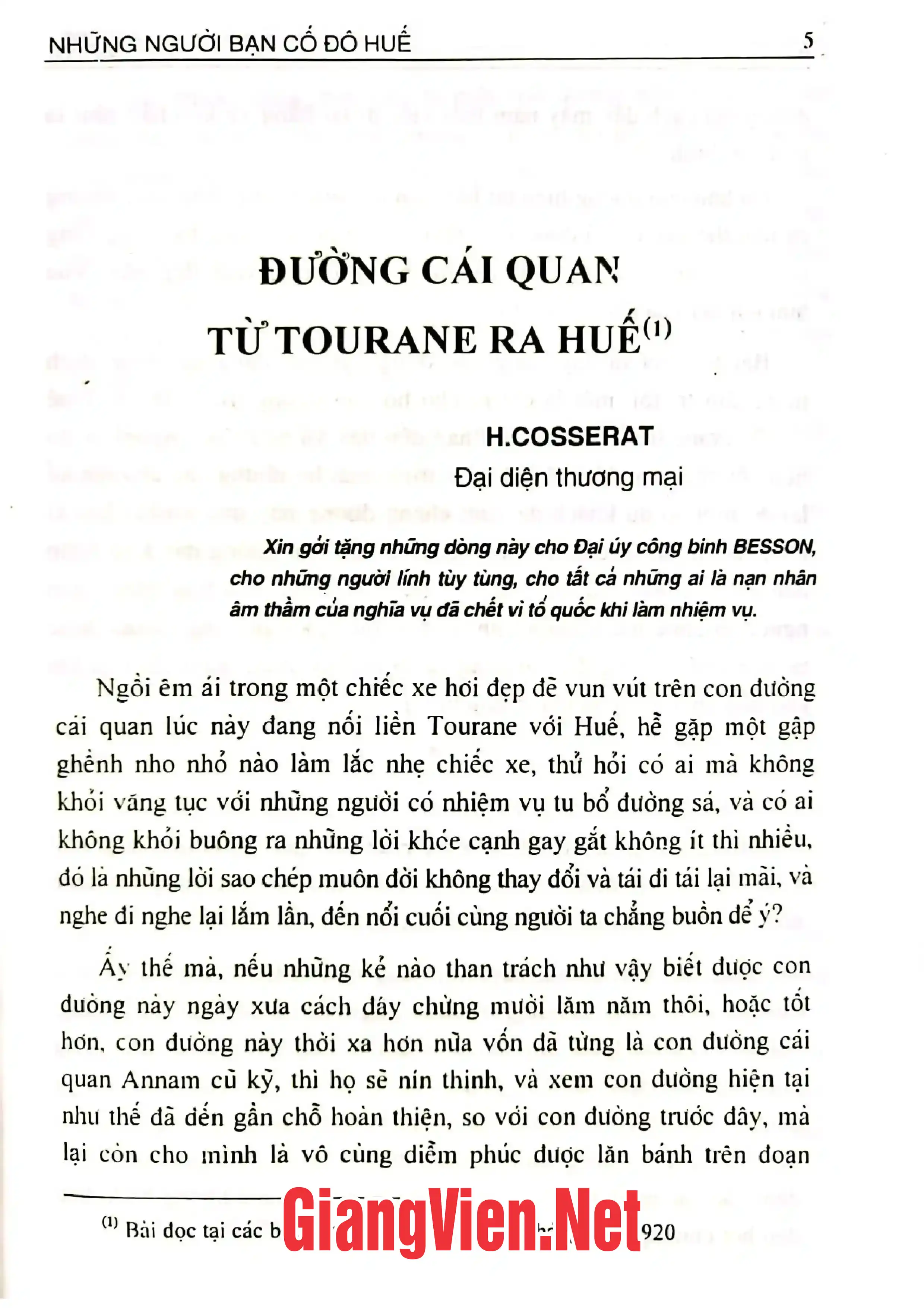 Ảnh minh họa nội dung cuốn sách: Những người bạn cố đô Huế, Tập 7: 1920