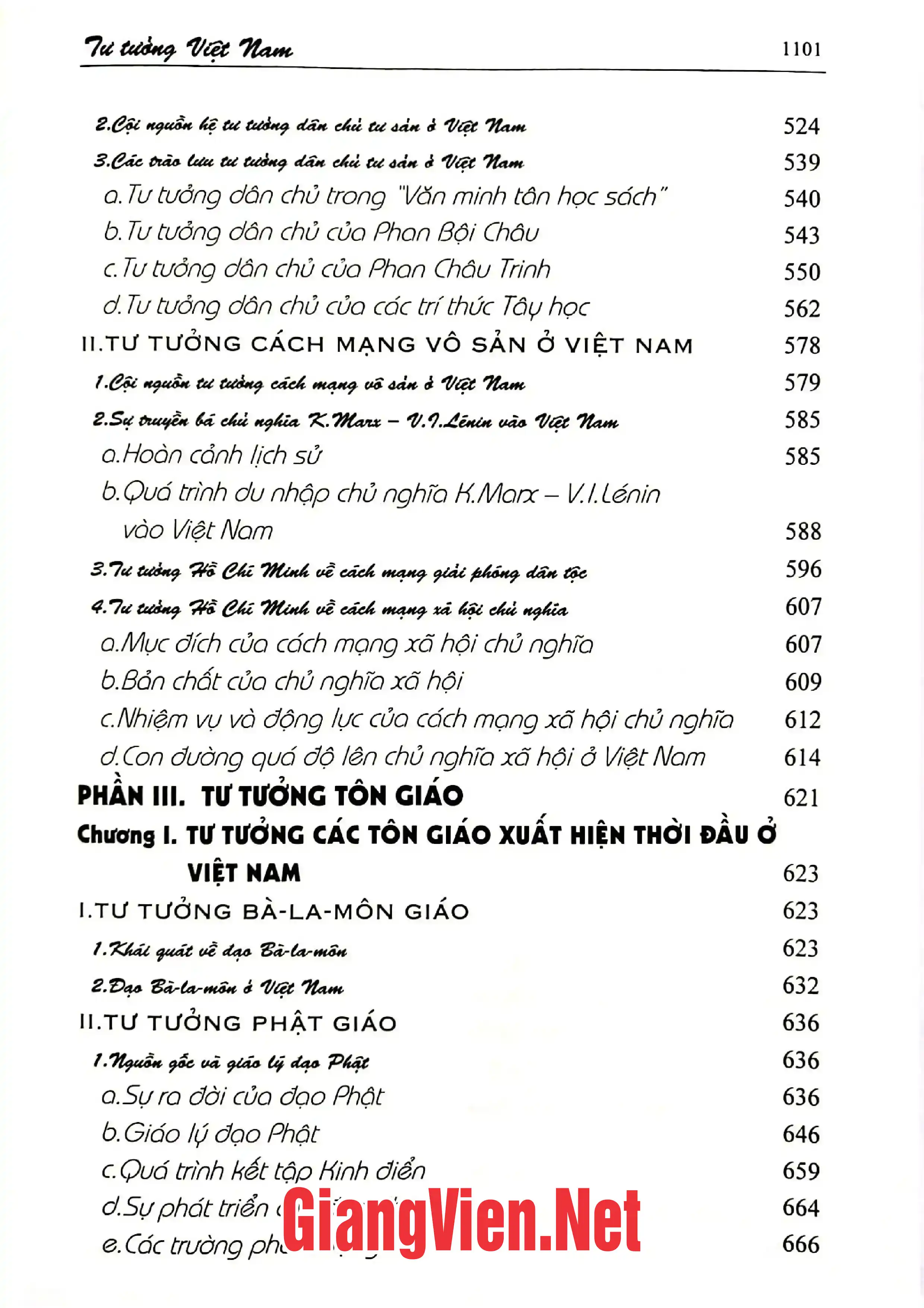 Nội dung trang phụ bản giới thiệu sách Tư tưởng Việt Nam