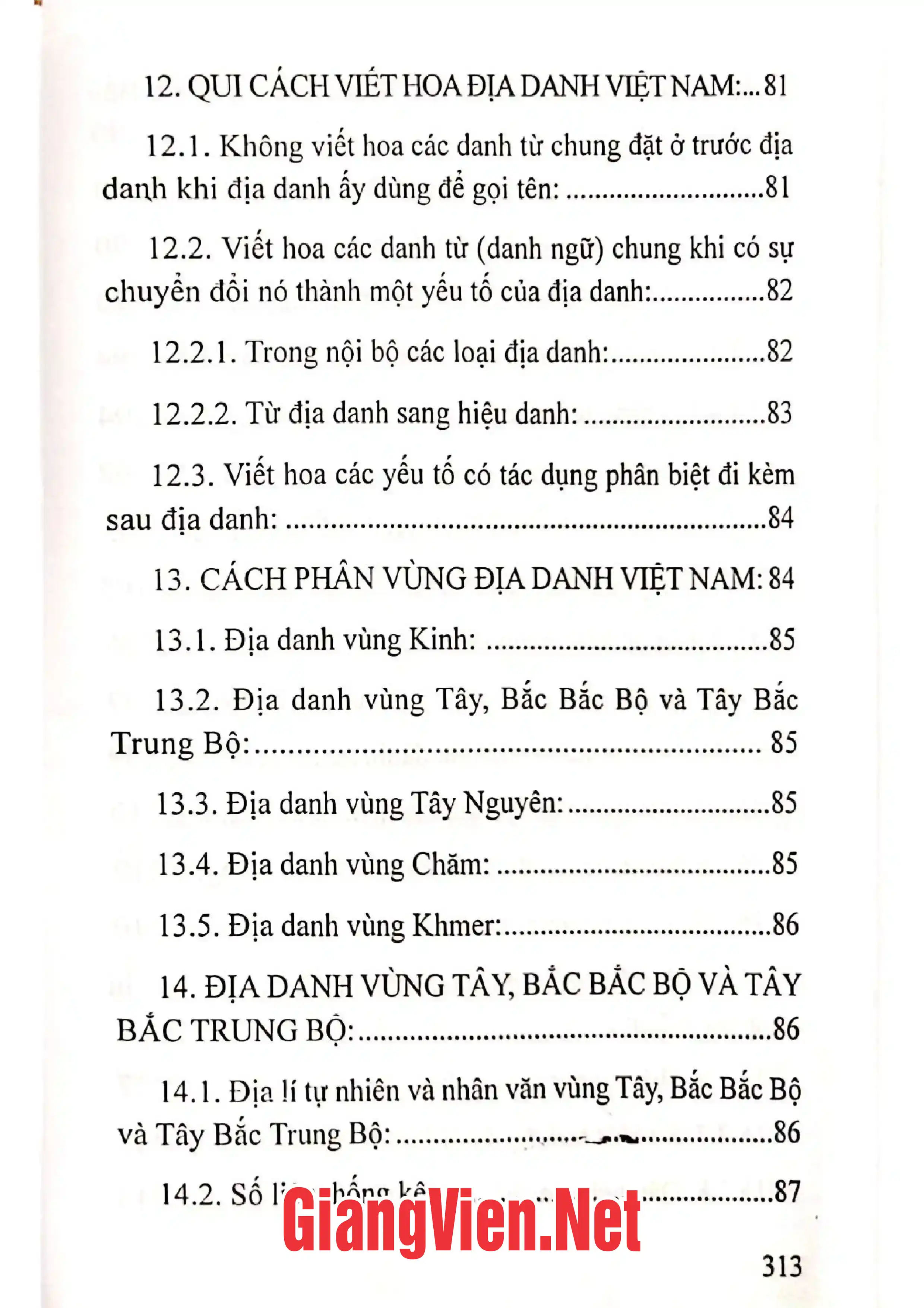 Nội dung trang phụ bản giới thiệu sách Địa danh học Việt Nam