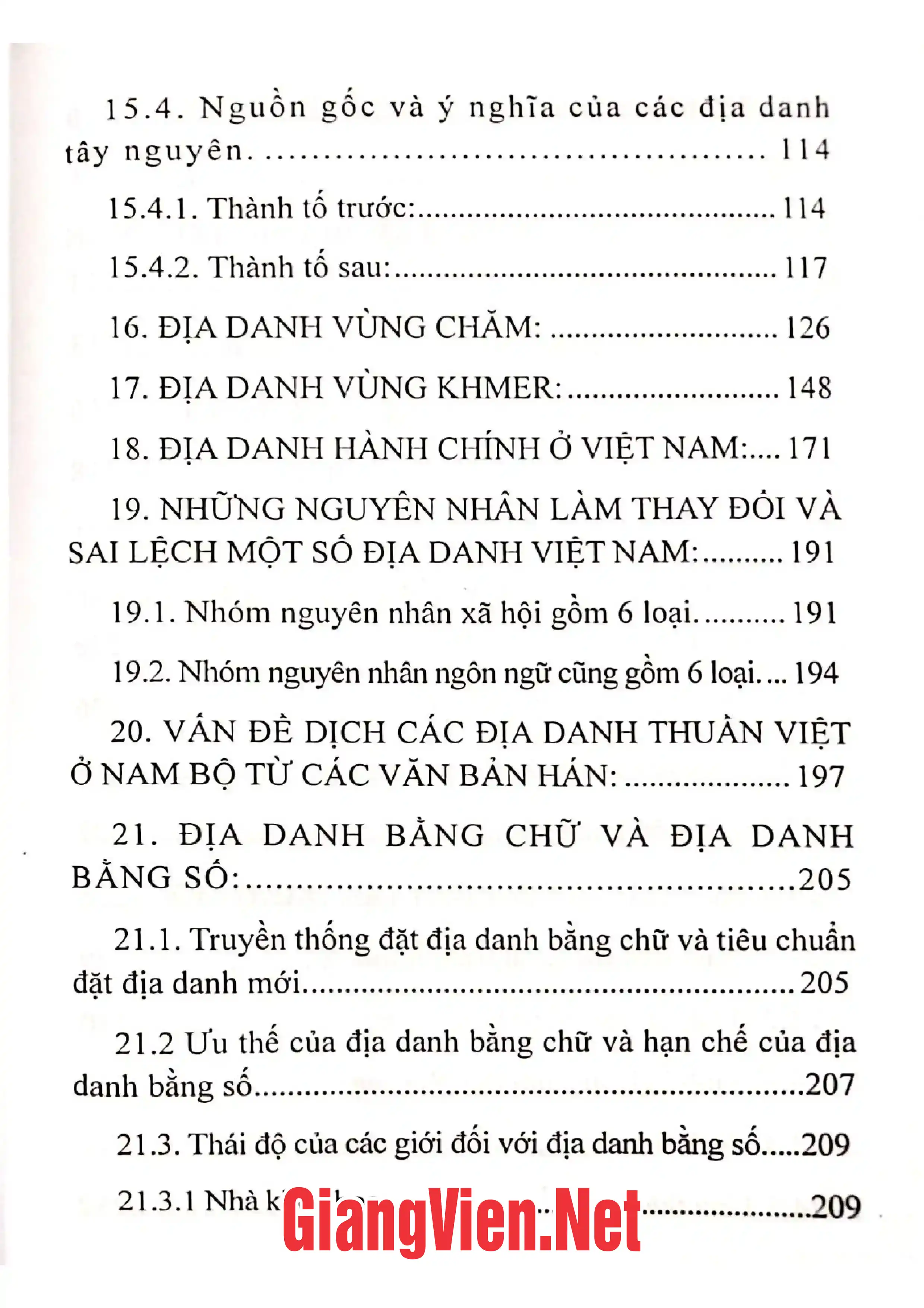 Nội dung mục lục và hình ảnh sách Địa danh học Việt Nam - Trang 6