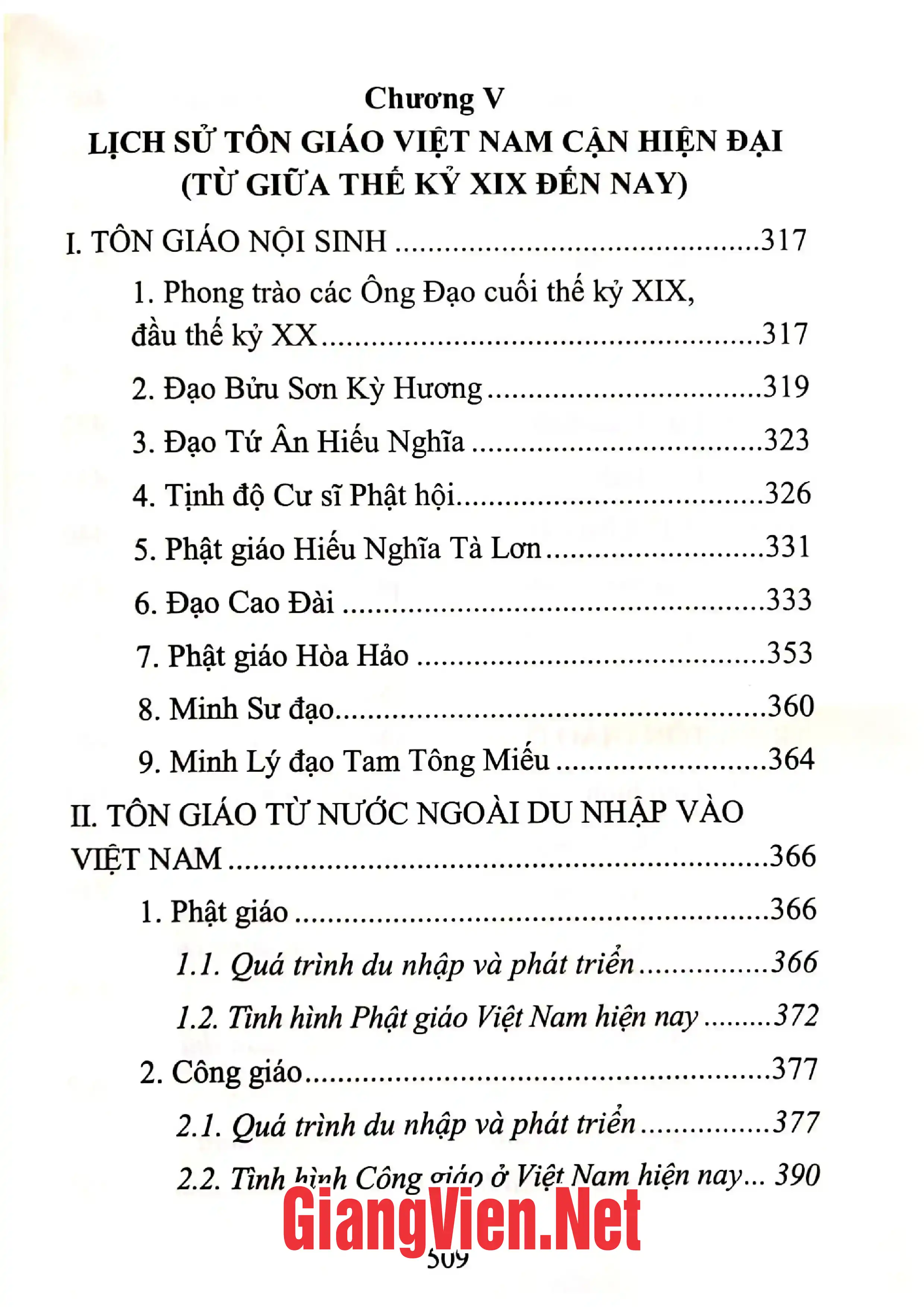 Nội dung mục lục và hình ảnh sách Lịch sử tôn giáo thế giới và Việt Nam - Trang 5