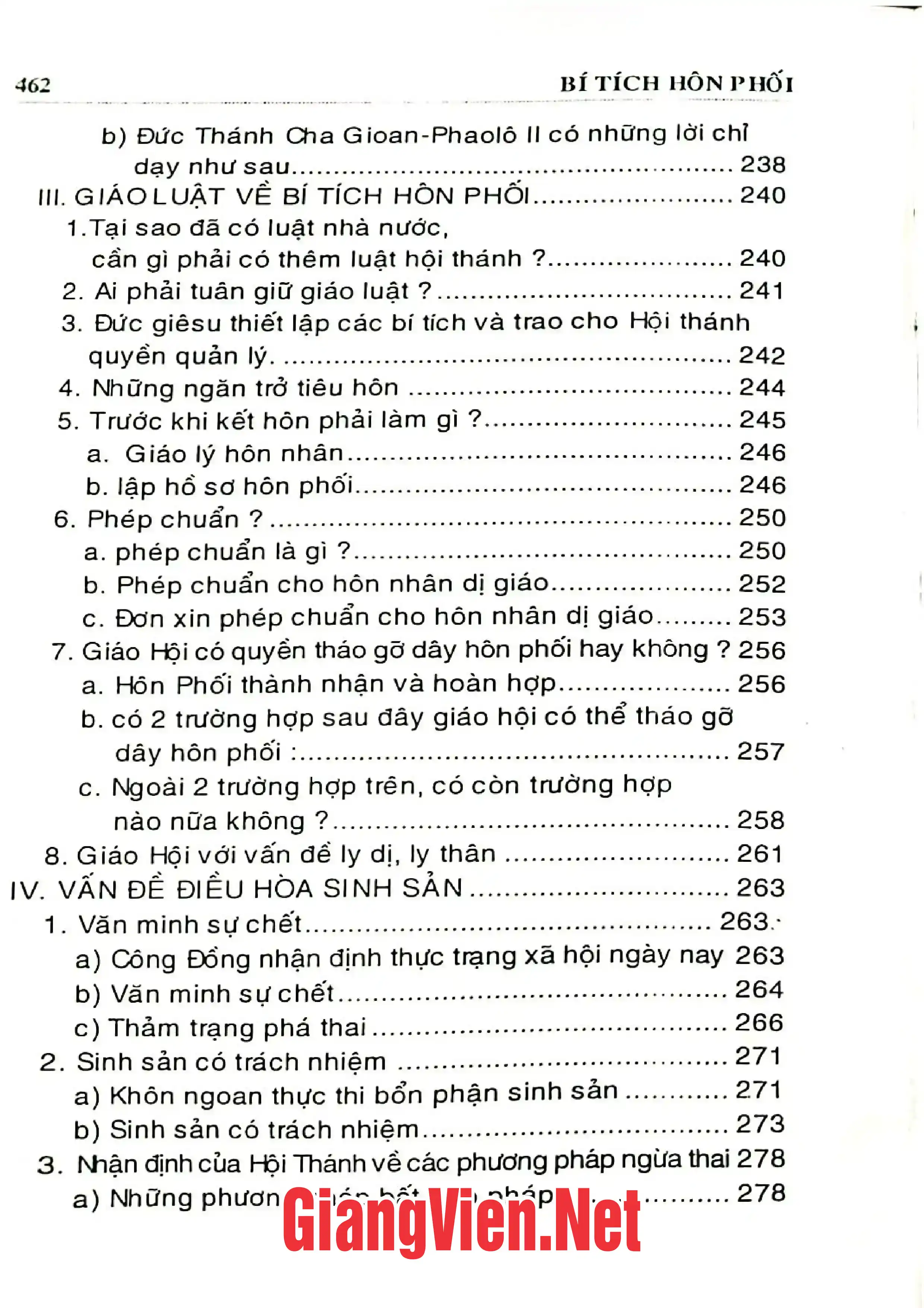 Mục lục chi tiết trang 3 sách Bí tích học - Tập VII - Bí tích Hôn phối