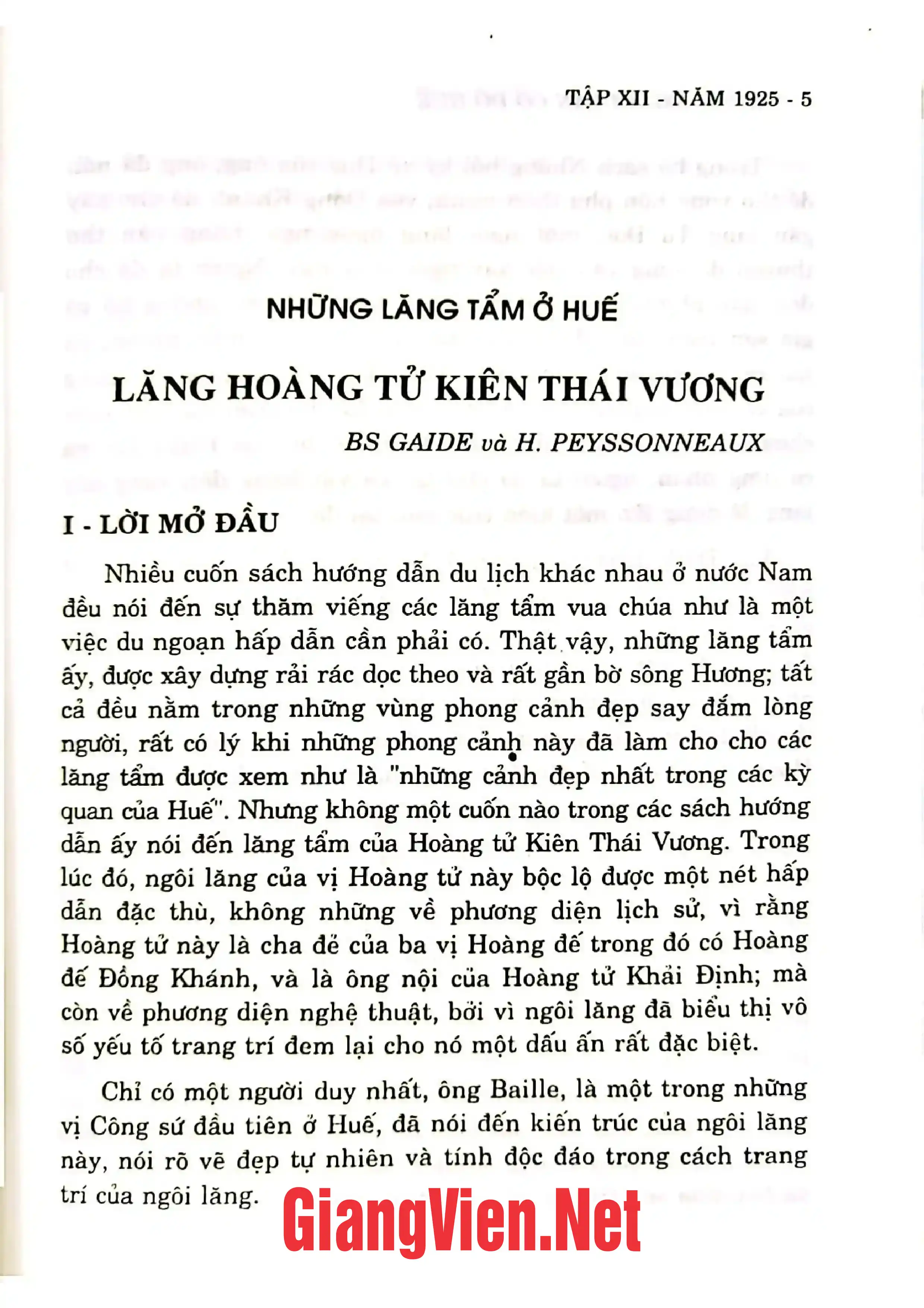 Mục lục chi tiết trang 2 sách Những người bạn cố đô Huế, Tập 12: 1925