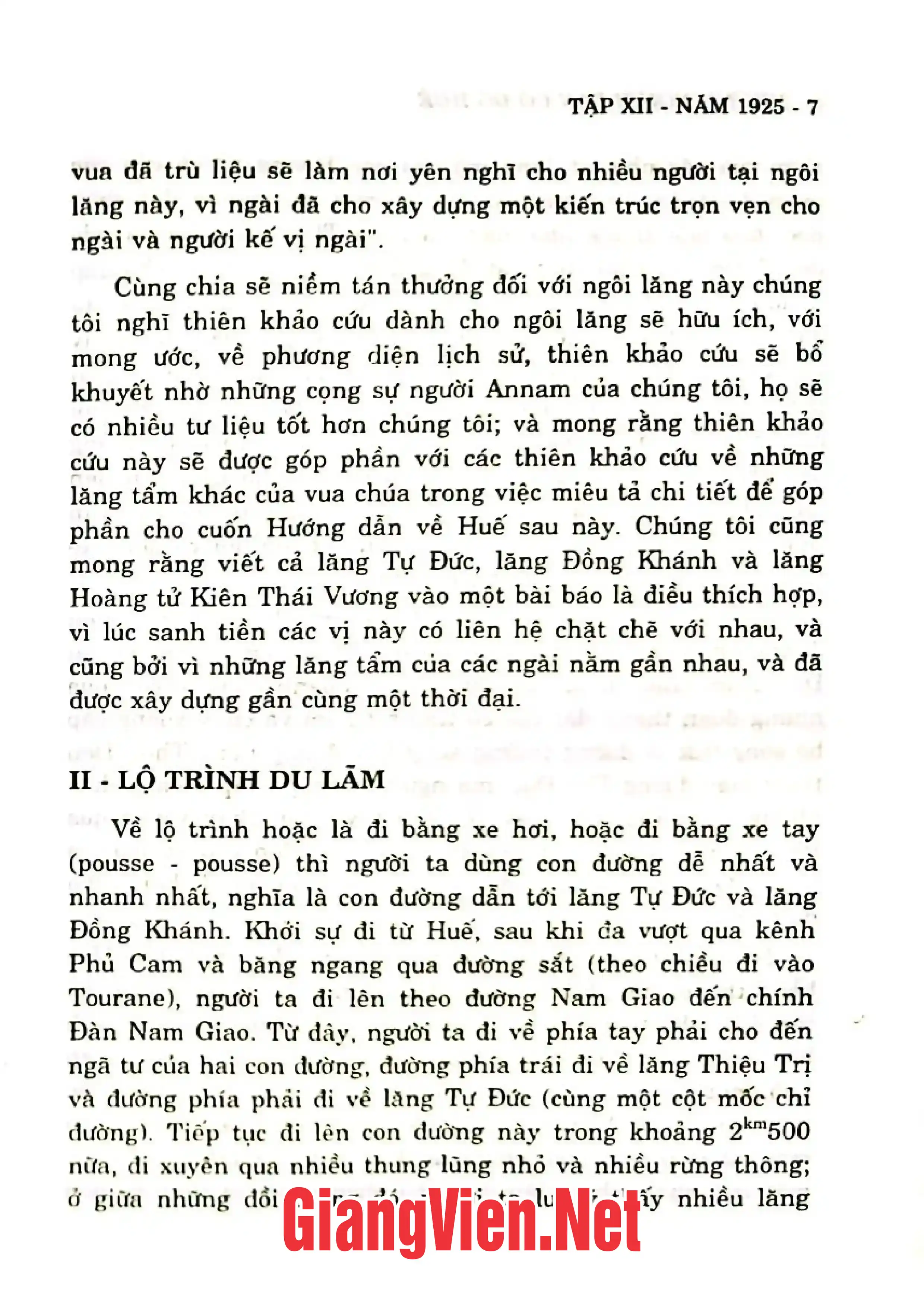 Nội dung trang phụ bản giới thiệu sách Những người bạn cố đô Huế, Tập 12: 1925