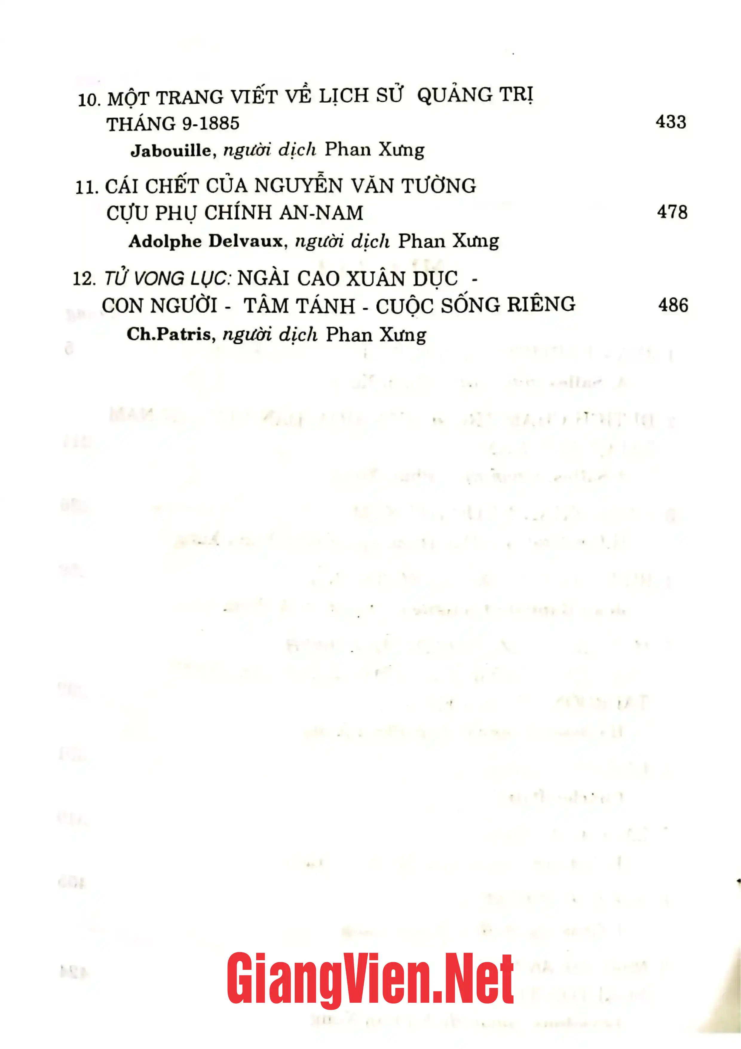 Mục lục chi tiết trang 1 sách Những người bạn cố đô Huế, Tập 10: 1923
