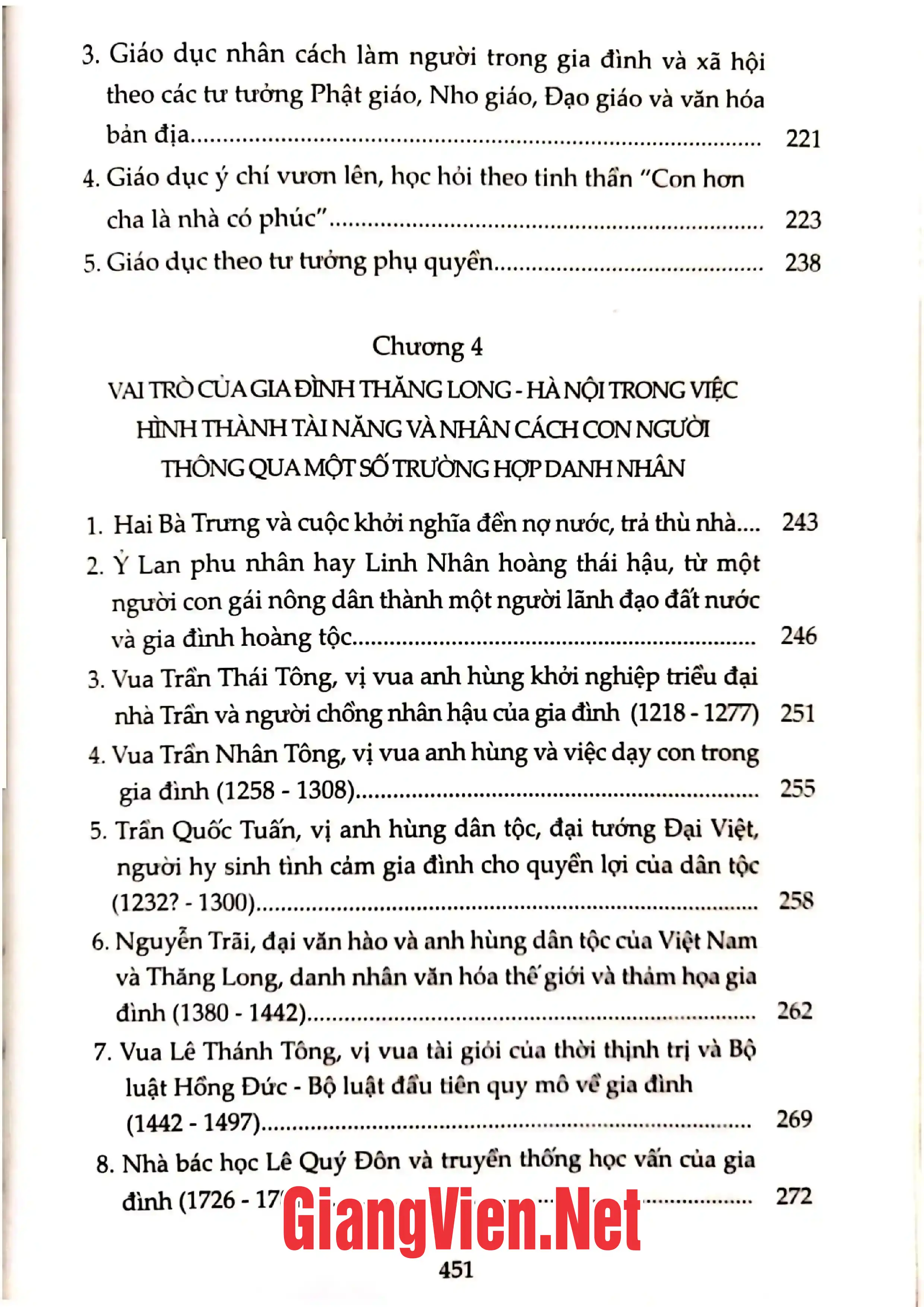 Mục lục chi tiết trang 3 sách Gia đình Thăng Long - Hà Nội