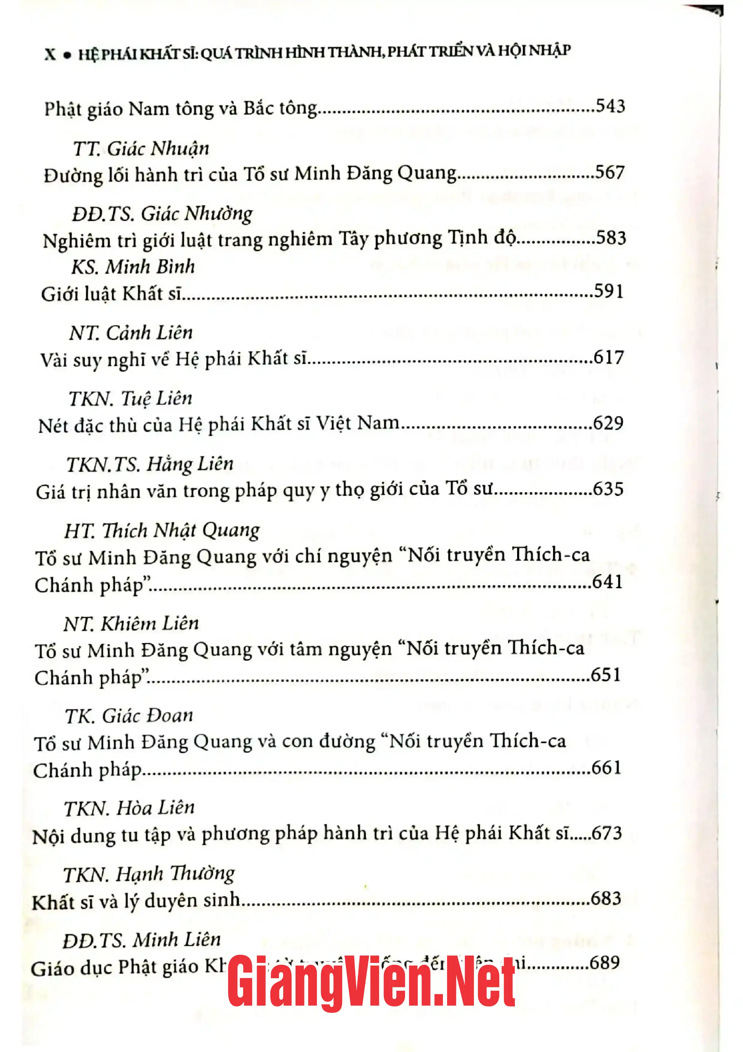 Nội dung mục lục và hình ảnh sách Hệ phái khất sĩ quá trình hình thành và phát triển - Trang 5