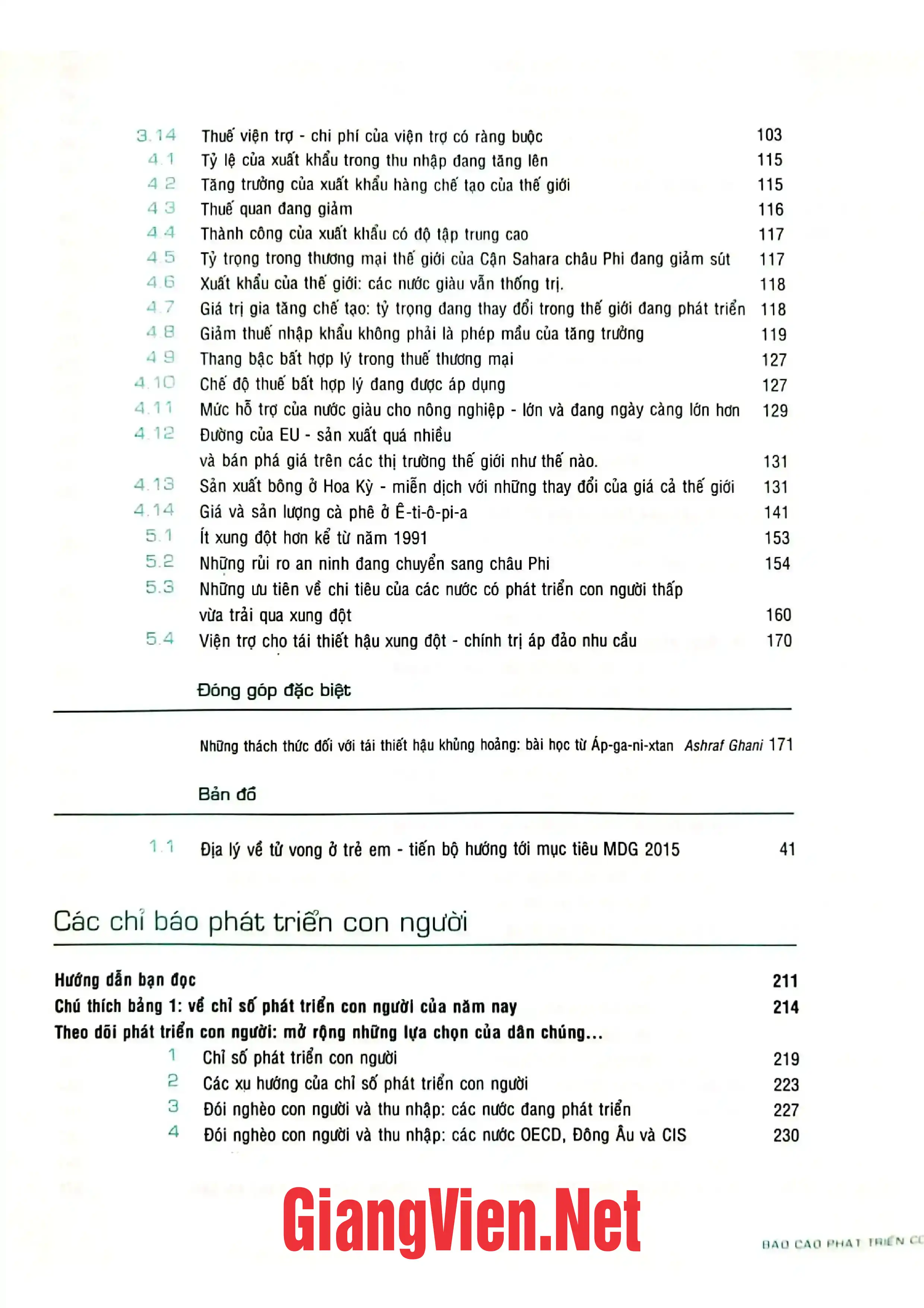 Nội dung mục lục và hình ảnh sách Báo cáo phát triển con người 2005, Hợp tác quốc tế vào thời điểm quyết định: Viện trợ, thương mại và an ninh trong một thế giới bất bình đẳng - Trang 5