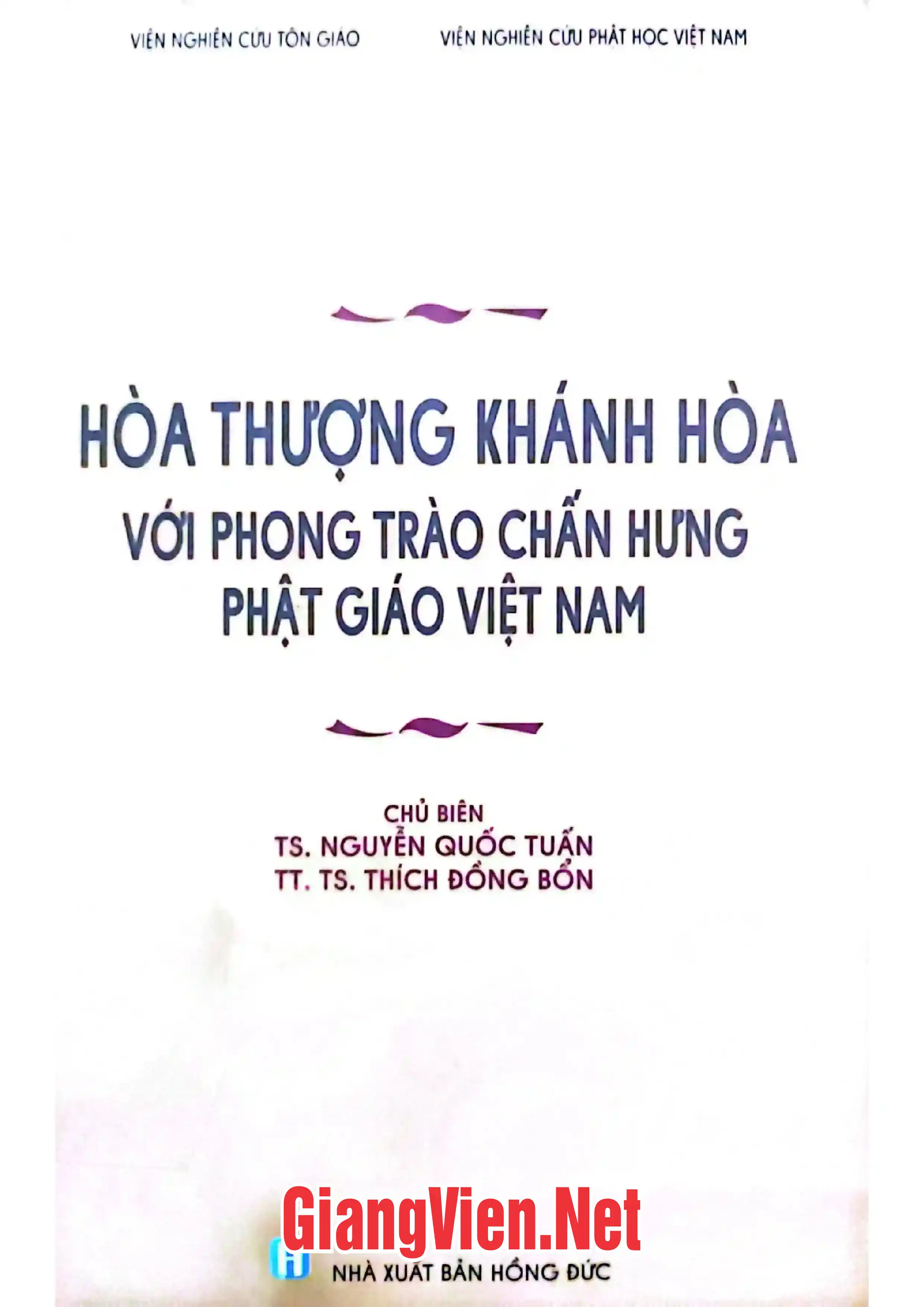 Ảnh bìa của Hòa thượng Khánh Hòa với phong trào chấn hưng Phật giáo Việt Nam