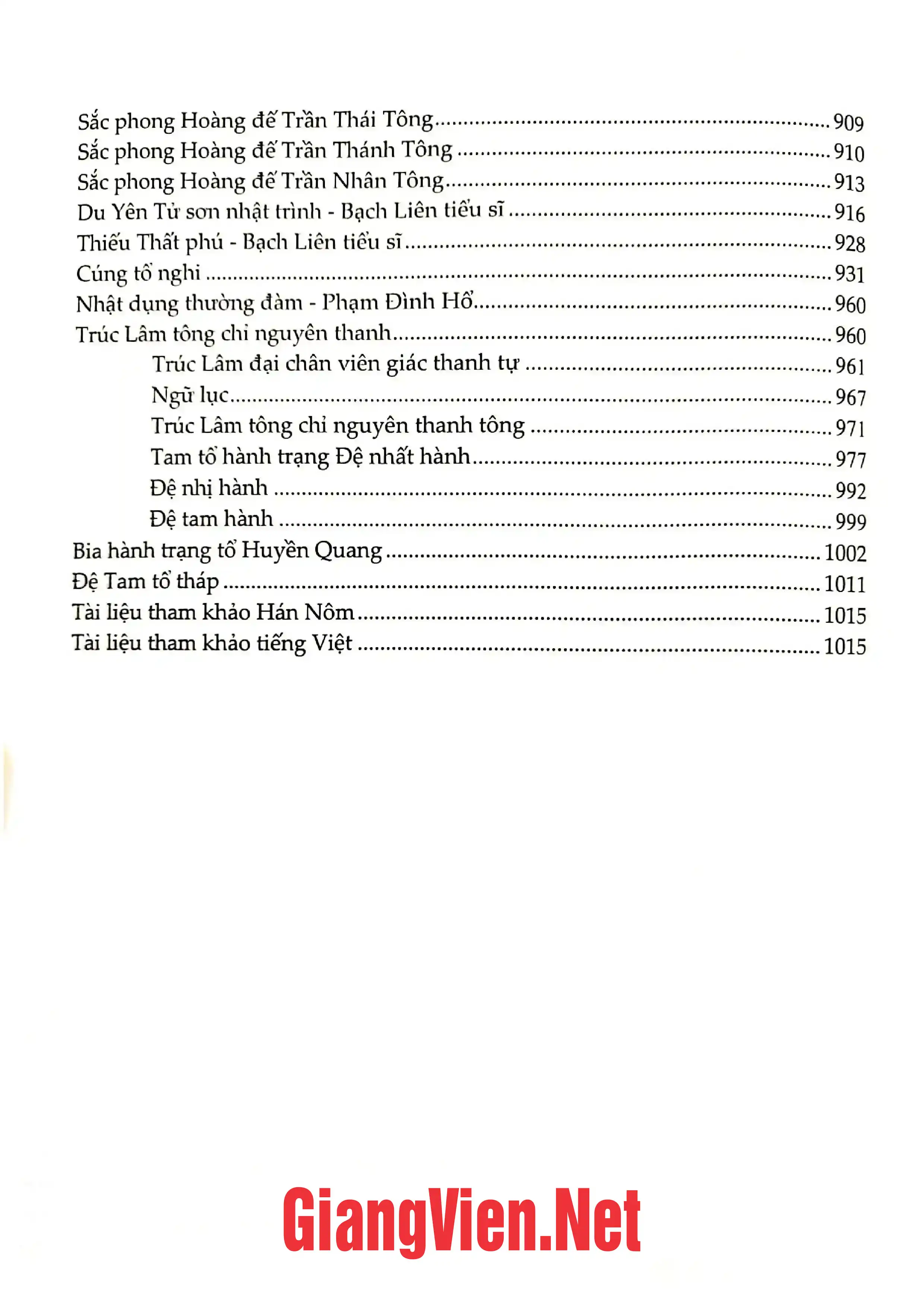 Nội dung mục lục và hình ảnh sách Trúc Lâm Yên Tử Phật giáo Tùng thư - Trang 5