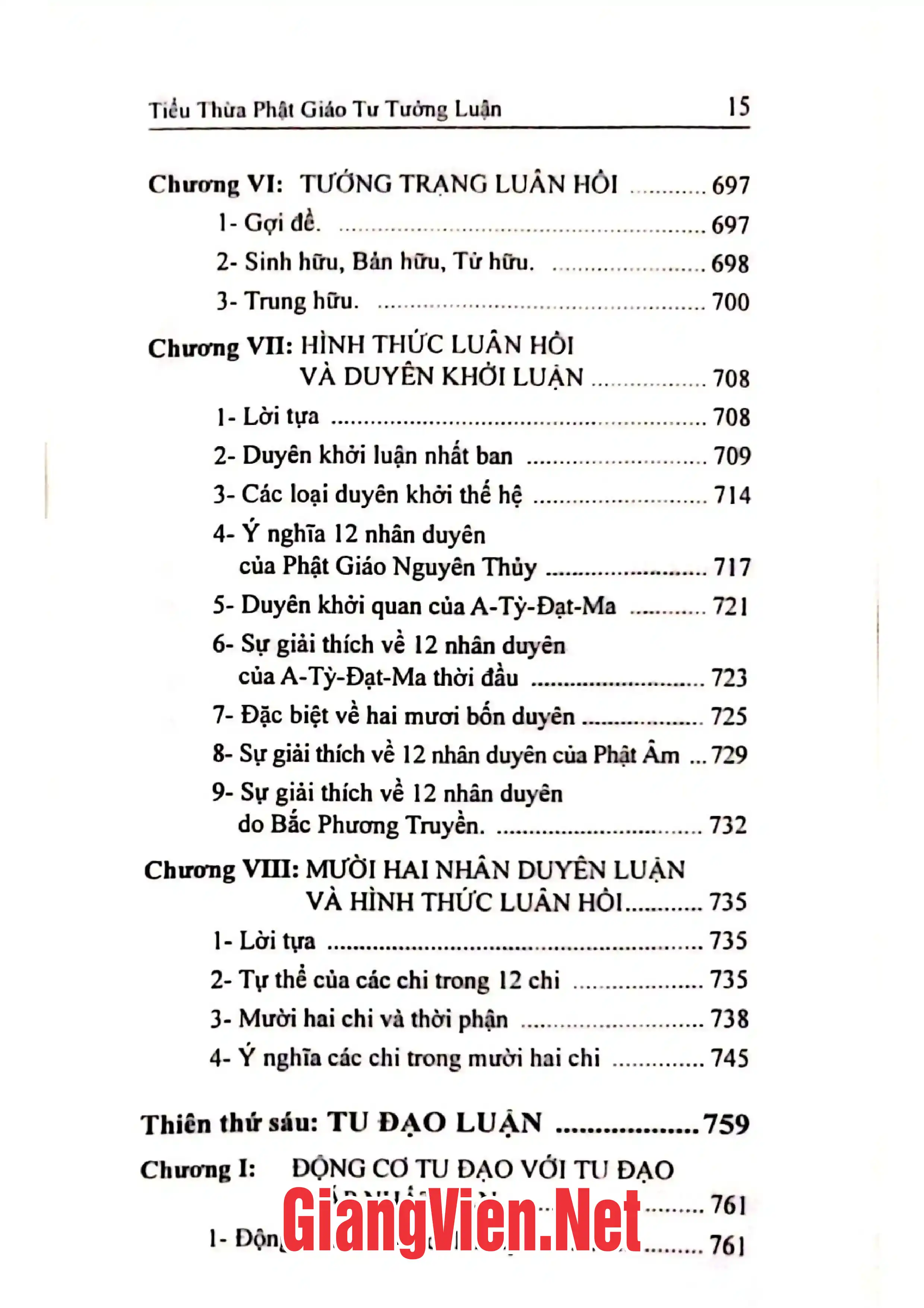 Nội dung mục lục và hình ảnh sách Tiểu thừa A Tỳ Đạt Ma Phật giáo tư tưởng luận - Trang 10