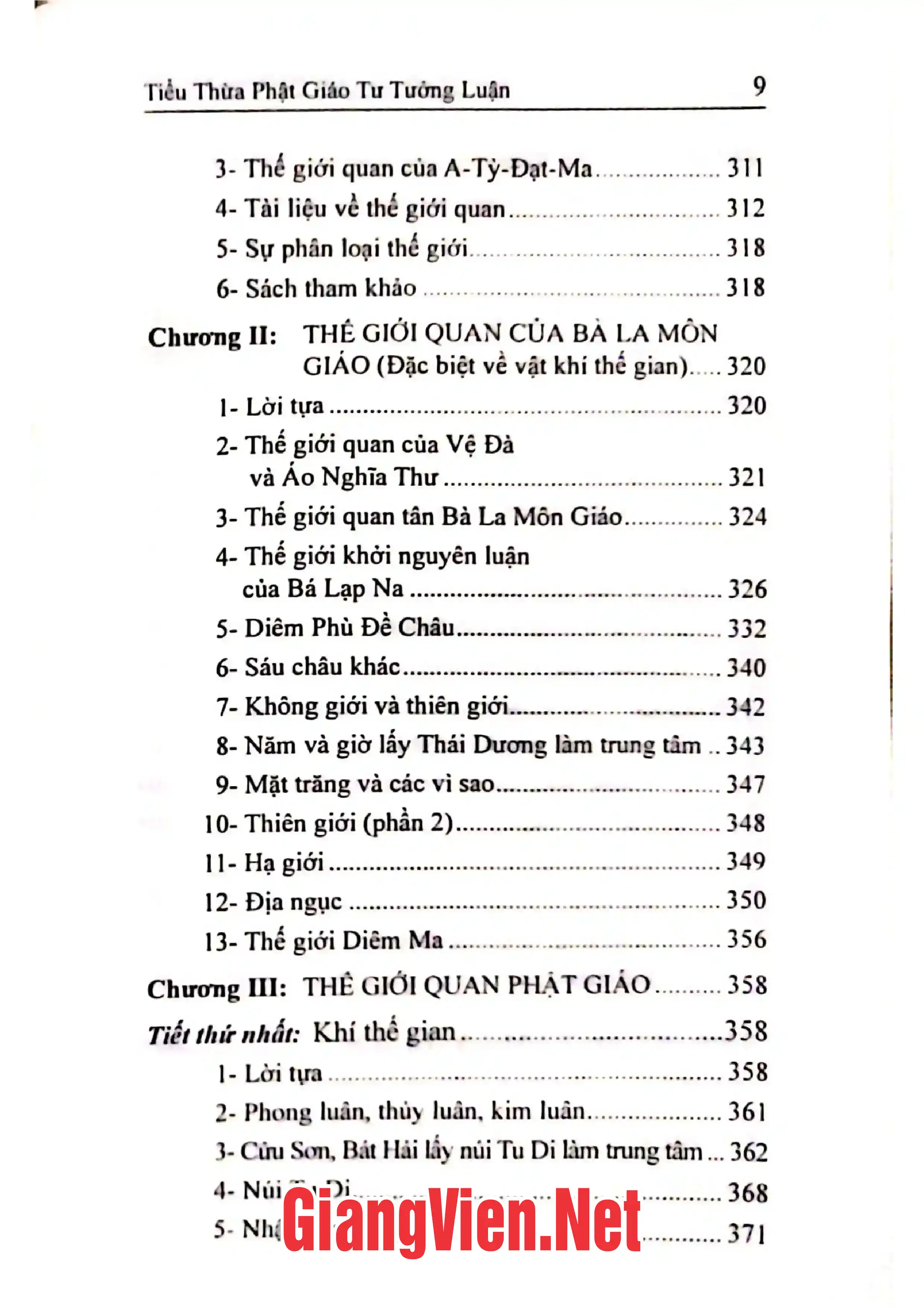 Nội dung trang phụ bản giới thiệu sách Tiểu thừa A Tỳ Đạt Ma Phật giáo tư tưởng luận