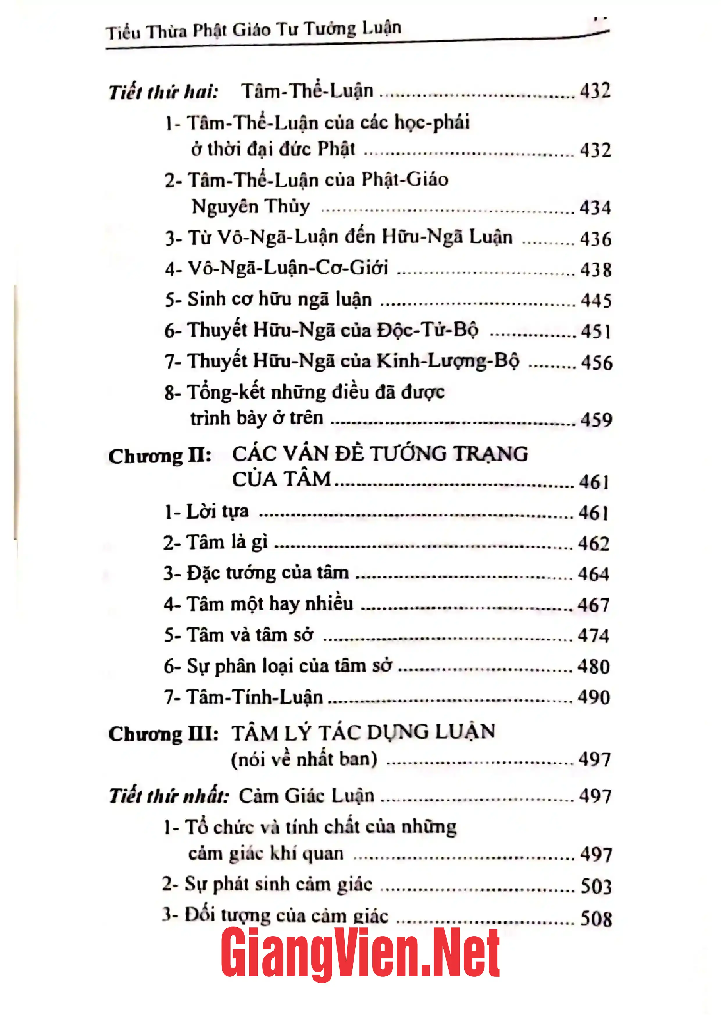 Nội dung mục lục và hình ảnh sách Tiểu thừa A Tỳ Đạt Ma Phật giáo tư tưởng luận - Trang 6