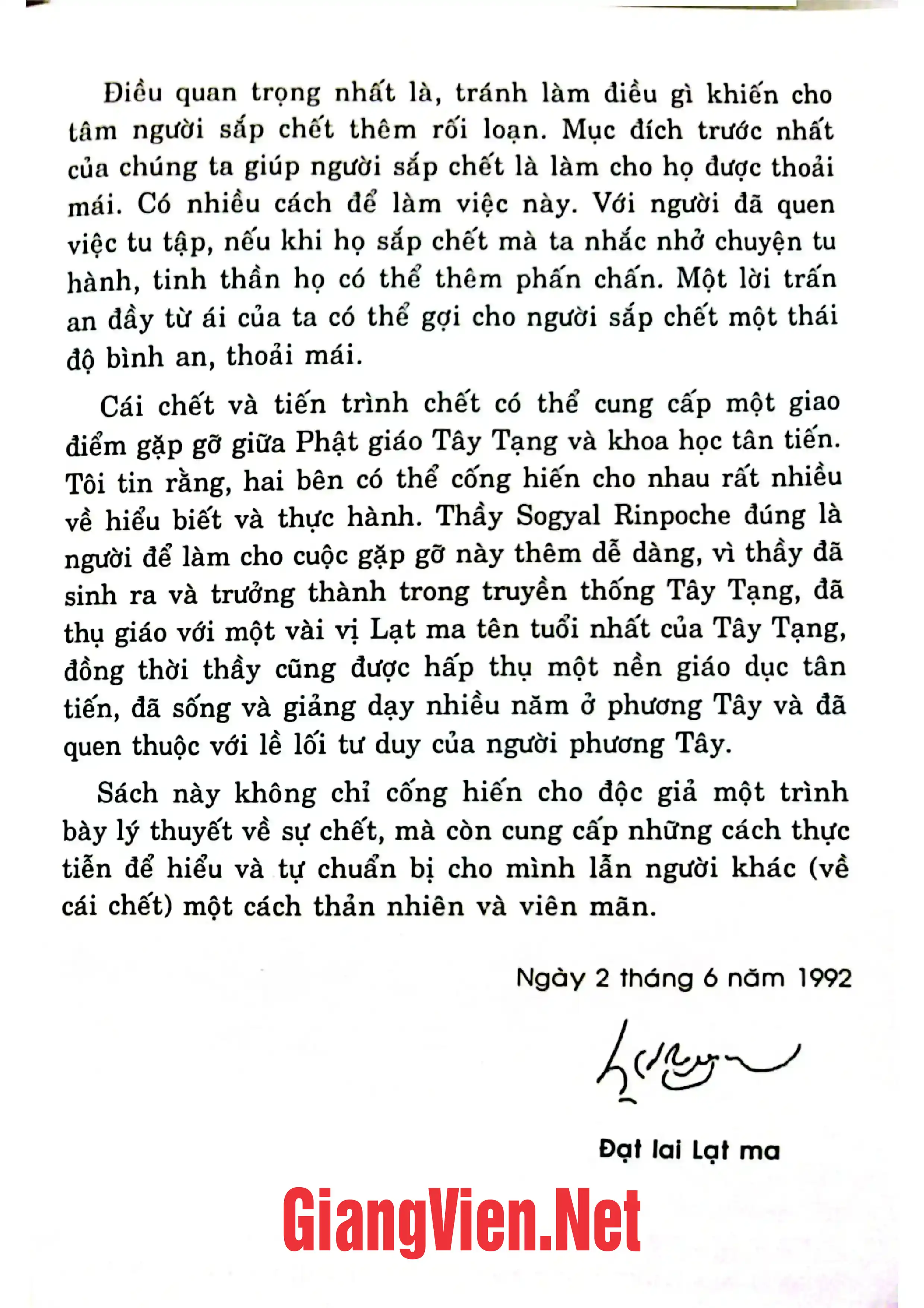 Nội dung trang phụ bản giới thiệu sách Tạng thư sinh tử sách bàn về sự sống và cái chết
