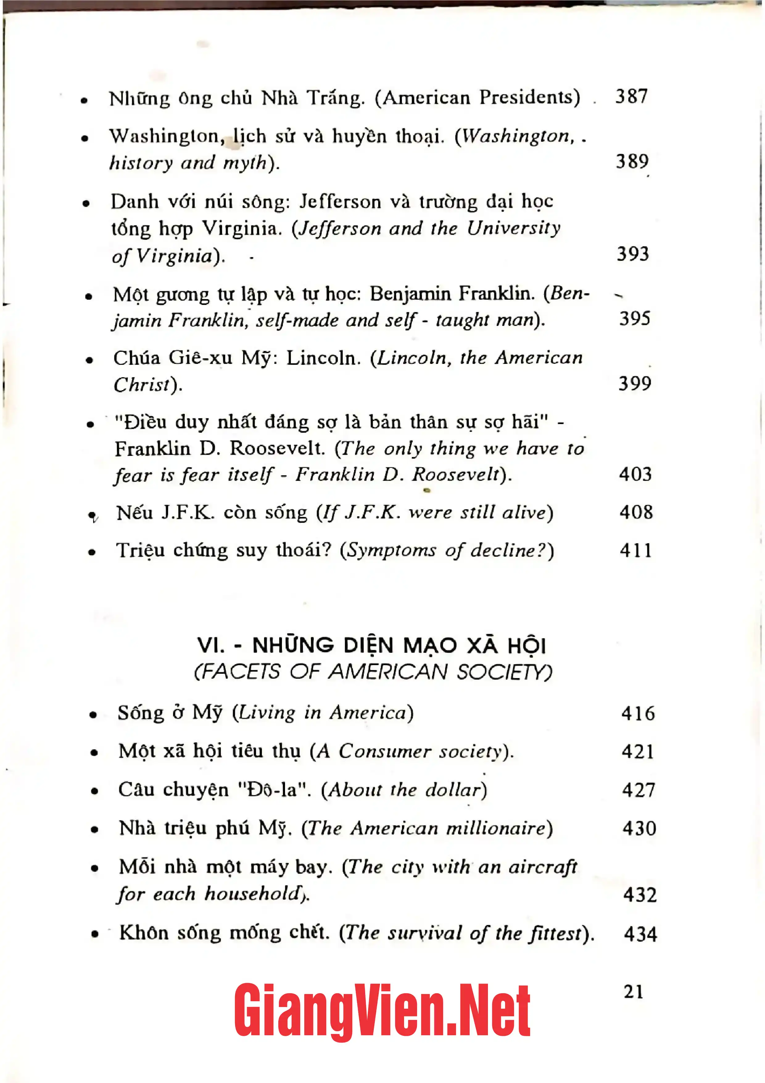 Nội dung mục lục và hình ảnh sách Hồ sơ văn hoá Mĩ - Trang 7