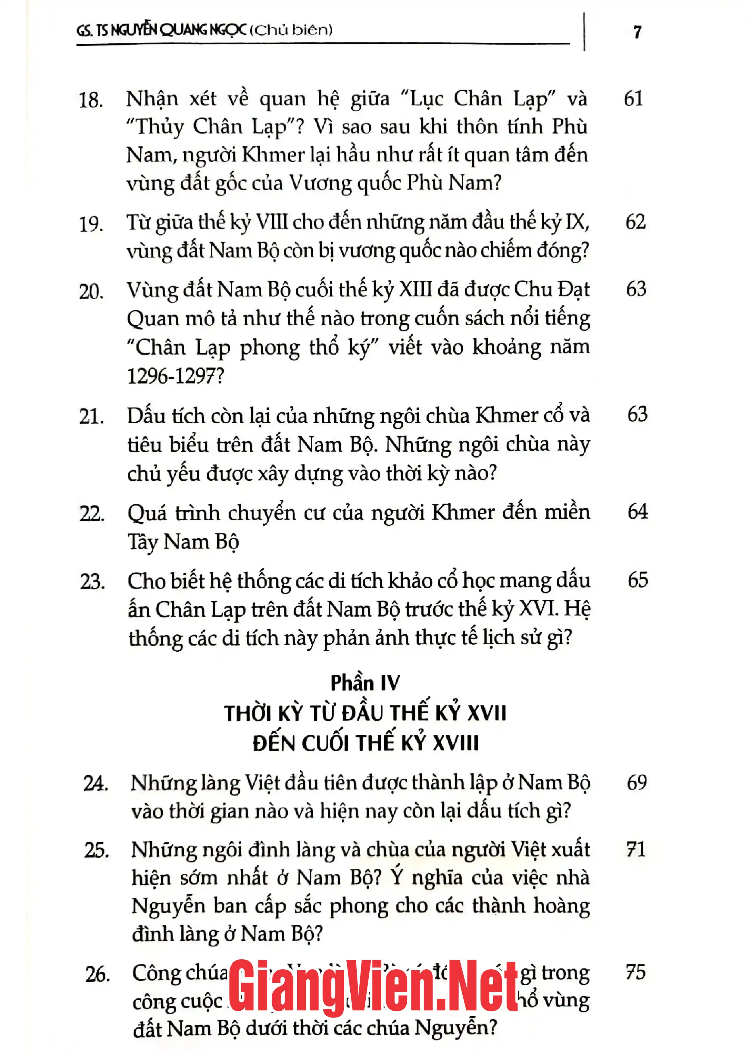 Mục lục chi tiết trang 2 sách Hỏi đáp và lịch sử vùng đất Nam Bộ Việt Nam