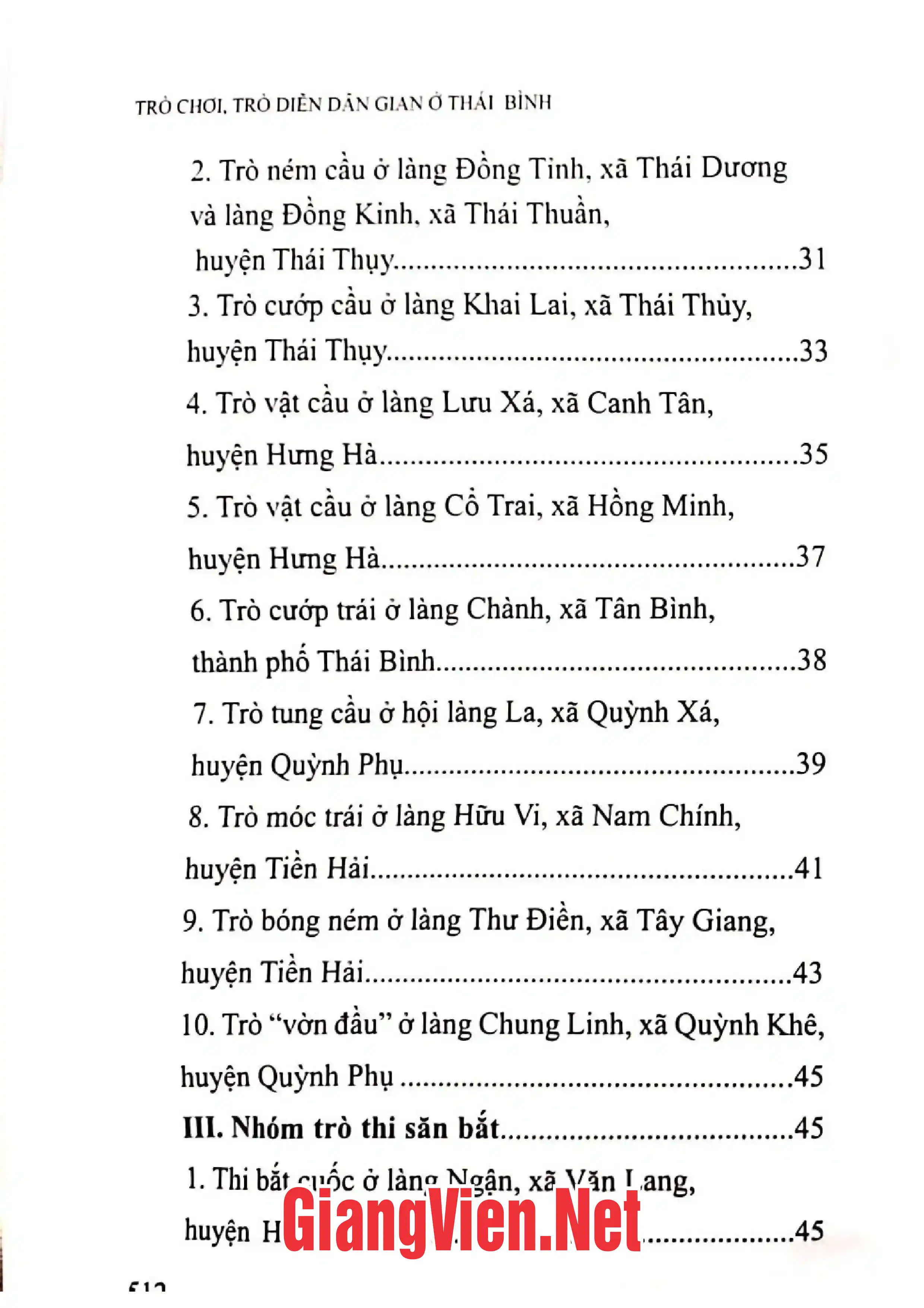 Ảnh minh họa nội dung cuốn sách: Trò chơi, trò diễn dân gian ở Thái Bình