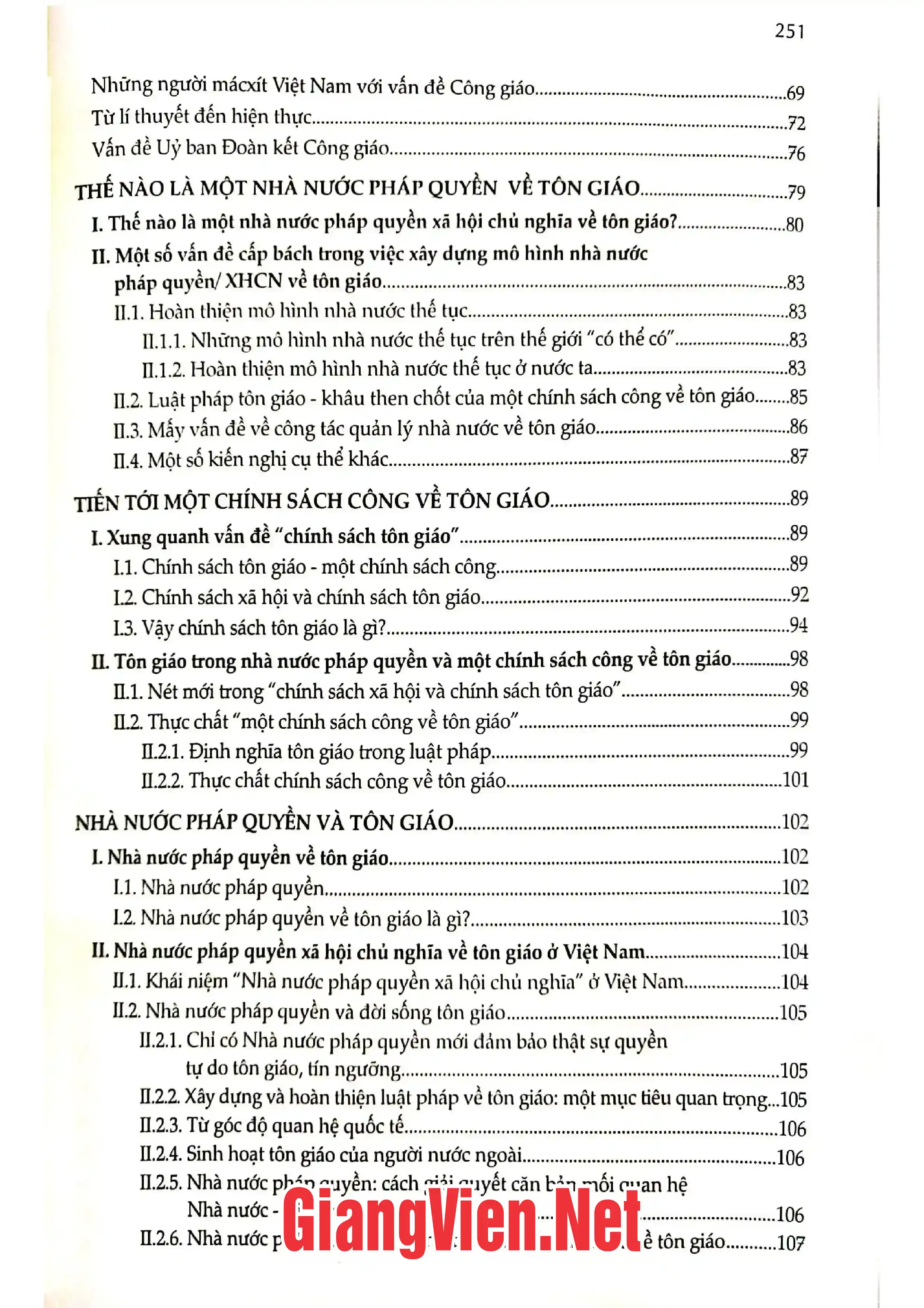 Ảnh minh họa nội dung cuốn sách: Nhà nước pháp quyền và tôn giáo ở Việt Nam - Tôn giáo và luật pháp
