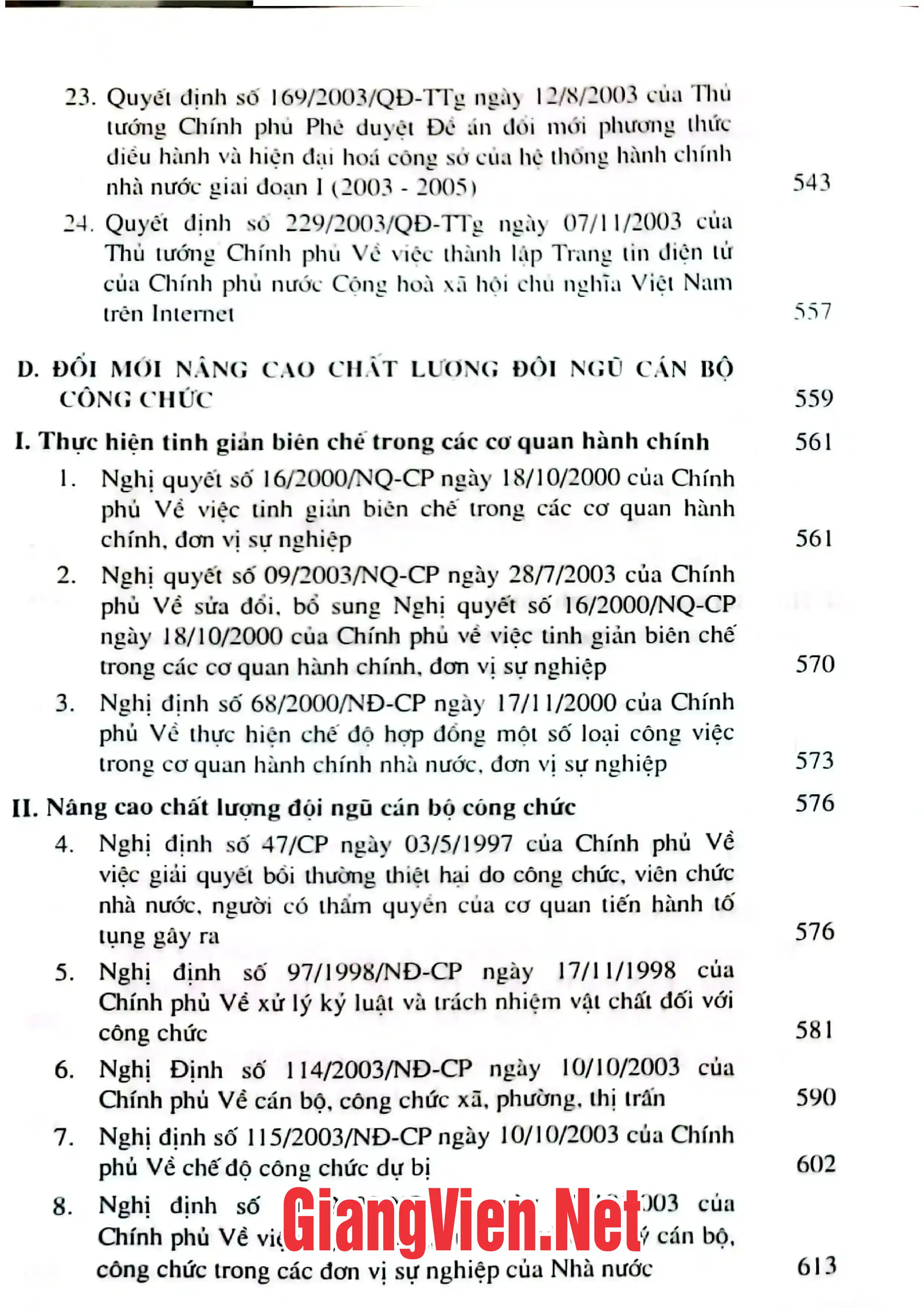 Nội dung mục lục và hình ảnh sách Những quy định mới nhất của chính phủ về cải cách hành chính - Trang 6