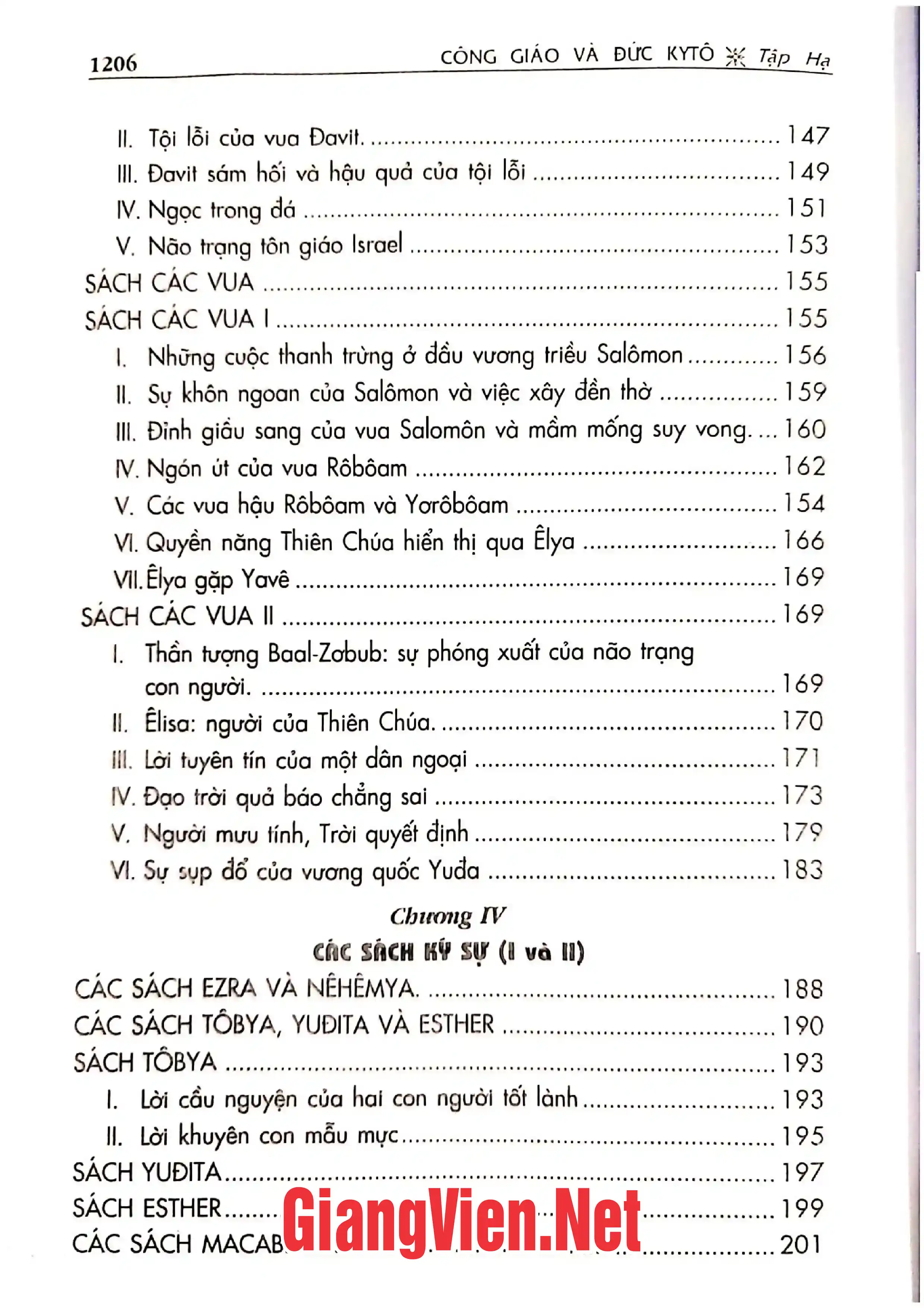 Mục lục chi tiết trang 3 sách Công giáo và Đức Ki tô