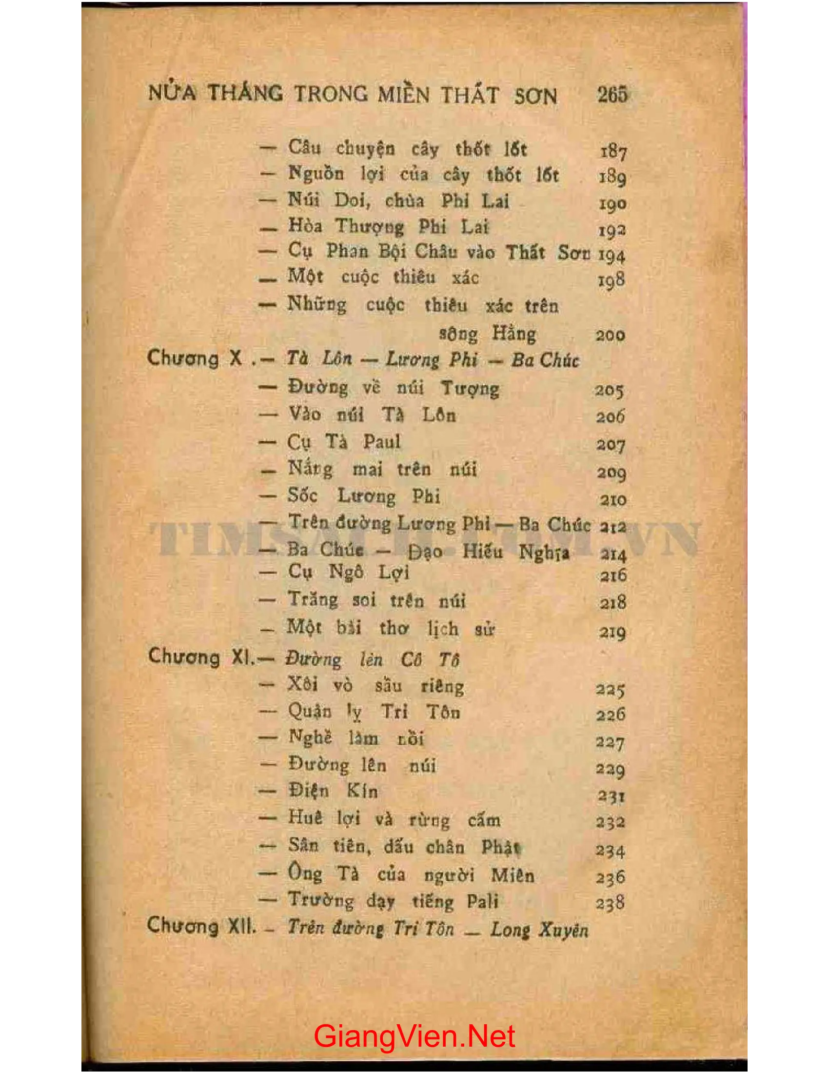 Nội dung trang phụ bản giới thiệu sách Nửa tháng trong miền thất sơn