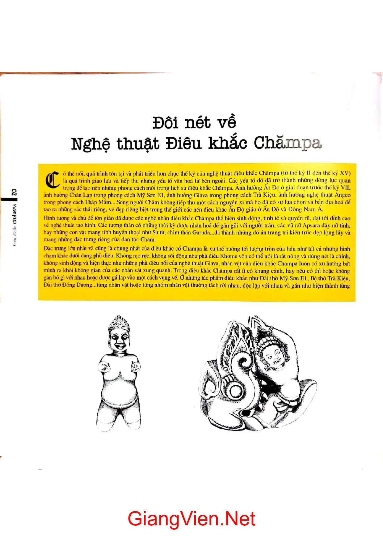 Ảnh minh họa nội dung cuốn sách: Điêu khắc Champa