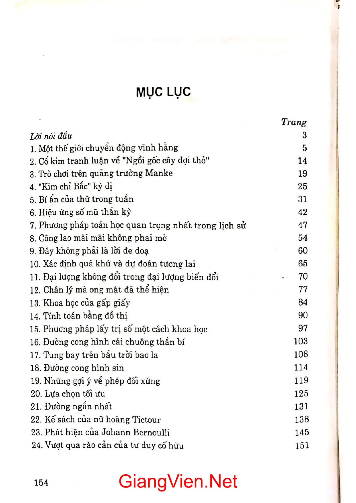 Mục lục chi tiết trang 2 sách Các câu chuyện toán học tập 5 đại lượng không đổi trong đại lượng biến đổi
